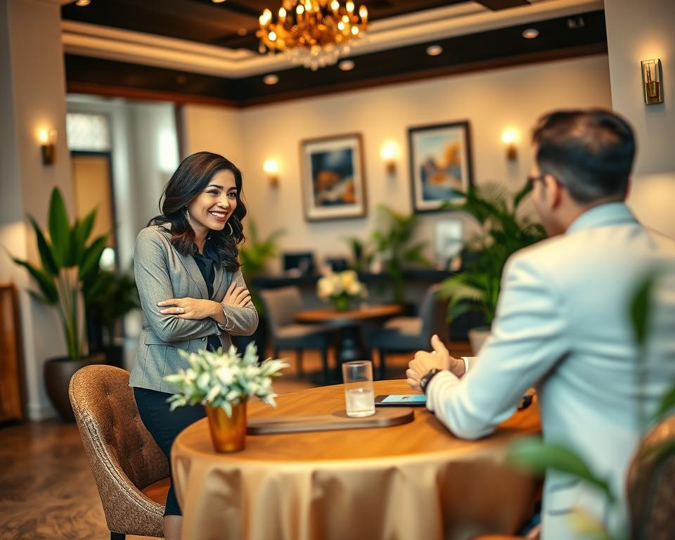 A sophisticated and inviting setting showcasing professional service experiences. In the foreground, a stylishly dressed woman in elegant business attire, exuding confidence and warmth, is engaged in a conversation with a client over a wooden table adorned with a luxurious tablecloth. In the middle ground, a beautifully arranged space features tasteful decor, including potted plants and subtle artwork enhancing the ambience. The background reveals soft, ambient lighting casting a warm glow throughout the room, creating a welcoming atmosphere. Utilize a shallow depth of field to focus on the interaction while slightly blurring the background. The overall mood is one of professionalism, comfort, and elegance, reflecting the quality services of "bikinili escort kız alanya." A sophisticated and inviting setting showcasing professional service experiences. In the foreground, a stylishly dressed woman in elegant business attire, exuding confidence and warmth, is engaged in a conversation with a client over a wooden table adorned with a luxurious tablecloth. In the middle ground, a beautifully arranged space features tasteful decor, including potted plants and subtle artwork enhancing the ambience. The background reveals soft, ambient lighting casting a warm glow throughout the room, creating a welcoming atmosphere. Utilize a shallow depth of field to focus on the interaction while slightly blurring the background. The overall mood is one of professionalism, comfort, and elegance, reflecting the quality services of "bikinili escort kız alanya."