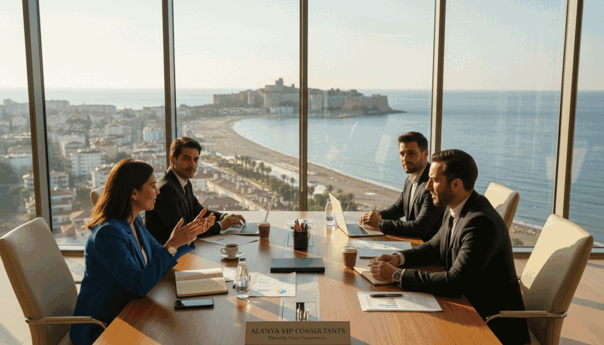 A professional business meeting scene in Alanya, showcasing a diverse group of well-dressed individuals in a stylish, modern office setting. The foreground features two professionals engaged in a discussion, both wearing smart business attire, exuding confidence and professionalism. The middle-ground includes a large conference table with papers and laptops spread out, symbolizing collaboration and research. In the background, a panoramic window reveals a stunning view of Alanya's coastline, bathed in warm, golden afternoon light that adds a welcoming atmosphere to the scene. The ambiance should feel inviting yet professional, emphasizing the quality of service from "alanya escort" in enhancing client experiences. The perspective is slightly angled from above, highlighting the dynamic interaction between participants and the vibrant office environment. A professional business meeting scene in Alanya, showcasing a diverse group of well-dressed individuals in a stylish, modern office setting. The foreground features two professionals engaged in a discussion, both wearing smart business attire, exuding confidence and professionalism. The middle-ground includes a large conference table with papers and laptops spread out, symbolizing collaboration and research. In the background, a panoramic window reveals a stunning view of Alanya's coastline, bathed in warm, golden afternoon light that adds a welcoming atmosphere to the scene. The ambiance should feel inviting yet professional, emphasizing the quality of service from "alanya escort" in enhancing client experiences. The perspective is slightly angled from above, highlighting the dynamic interaction between participants and the vibrant office environment.