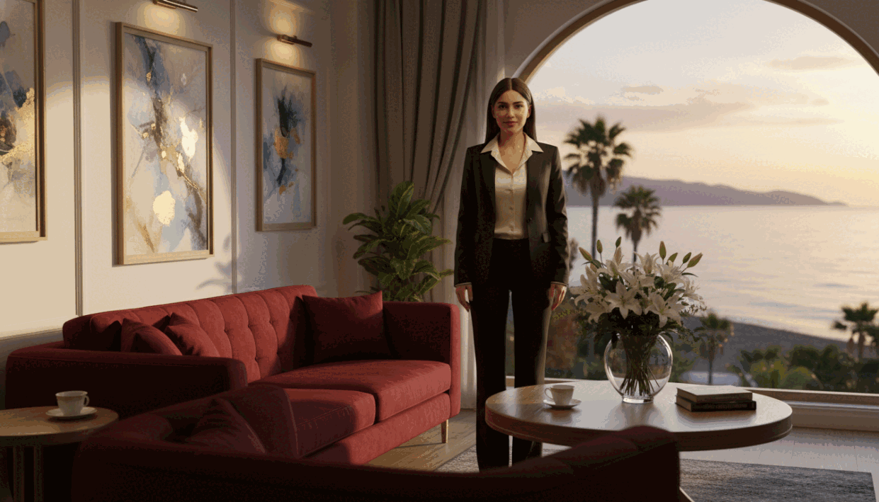 A serene and elegant setting in Konaklı showcasing a distinguished VIP escort service. In the foreground, a tastefully decorated reception area with a plush velvet sofa and soft lighting creates an inviting ambiance. A well-dressed professional woman in business attire stands confidently, exuding sophistication and warmth. The middle ground features tasteful decor, including tasteful art on the walls and a stylish coffee table with fresh flowers. In the background, large windows reveal a calming coastal view of Konaklı’s beach, bathed in golden-hour sunlight. The image is captured with a soft focus lens to enhance the warmth and allure of the scene. The overall mood is upscale, inviting, and professional, reflecting the excellence of the konaklı escort service experience. A serene and elegant setting in Konaklı showcasing a distinguished VIP escort service. In the foreground, a tastefully decorated reception area with a plush velvet sofa and soft lighting creates an inviting ambiance. A well-dressed professional woman in business attire stands confidently, exuding sophistication and warmth. The middle ground features tasteful decor, including tasteful art on the walls and a stylish coffee table with fresh flowers. In the background, large windows reveal a calming coastal view of Konaklı’s beach, bathed in golden-hour sunlight. The image is captured with a soft focus lens to enhance the warmth and allure of the scene. The overall mood is upscale, inviting, and professional, reflecting the excellence of the konaklı escort service experience.