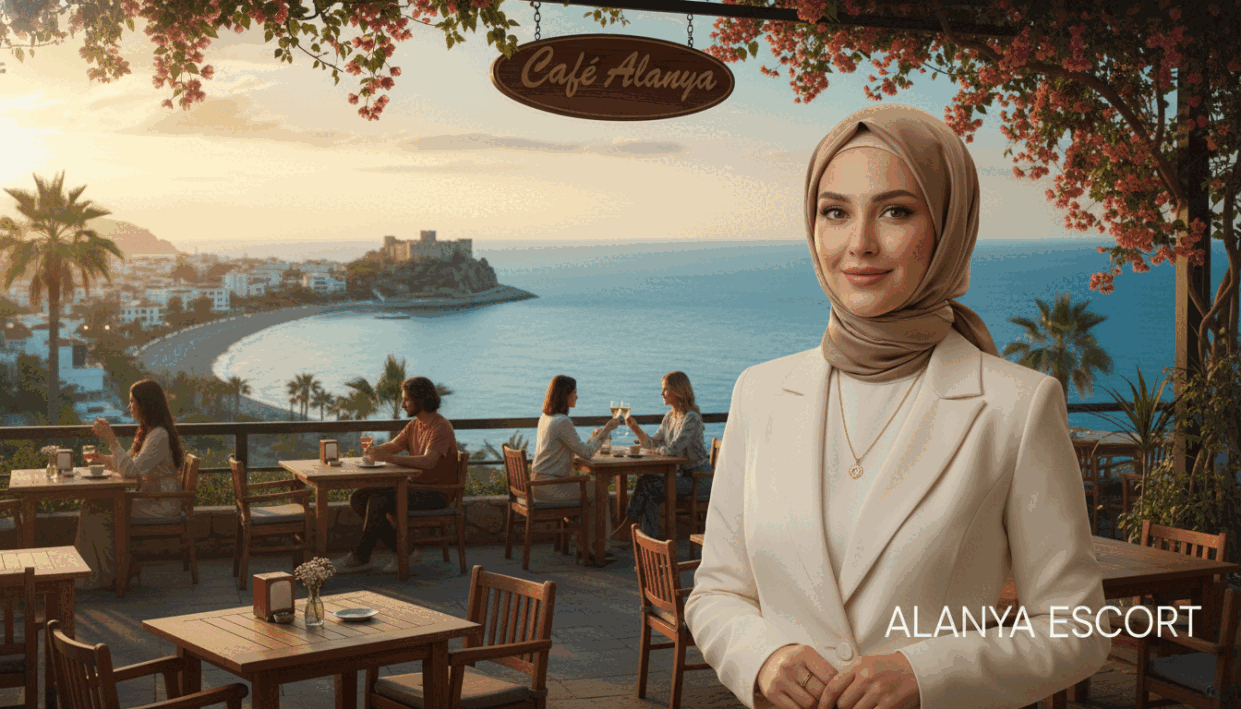 A sophisticated scene capturing an elegant woman in a stylish hijab, representing the "alanya escort" brand. She stands at the forefront, dressed in professional business attire, exuding grace and confidence. The middle ground features a charming cafe setting in Alanya, with people enjoying their time, enhancing the atmosphere of connection and hospitality. In the background, the picturesque Mediterranean coastline of Alanya glimmers under the warm, golden sunlight, creating a serene ambiance. Use soft, natural lighting to highlight her features, emphasizing her professionalism and poise. The angle should be slightly elevated, providing a comprehensive view of the peaceful locale, evoking a sense of comfort and inviting warmth. A sophisticated scene capturing an elegant woman in a stylish hijab, representing the "alanya escort" brand. She stands at the forefront, dressed in professional business attire, exuding grace and confidence. The middle ground features a charming cafe setting in Alanya, with people enjoying their time, enhancing the atmosphere of connection and hospitality. In the background, the picturesque Mediterranean coastline of Alanya glimmers under the warm, golden sunlight, creating a serene ambiance. Use soft, natural lighting to highlight her features, emphasizing her professionalism and poise. The angle should be slightly elevated, providing a comprehensive view of the peaceful locale, evoking a sense of comfort and inviting warmth.
