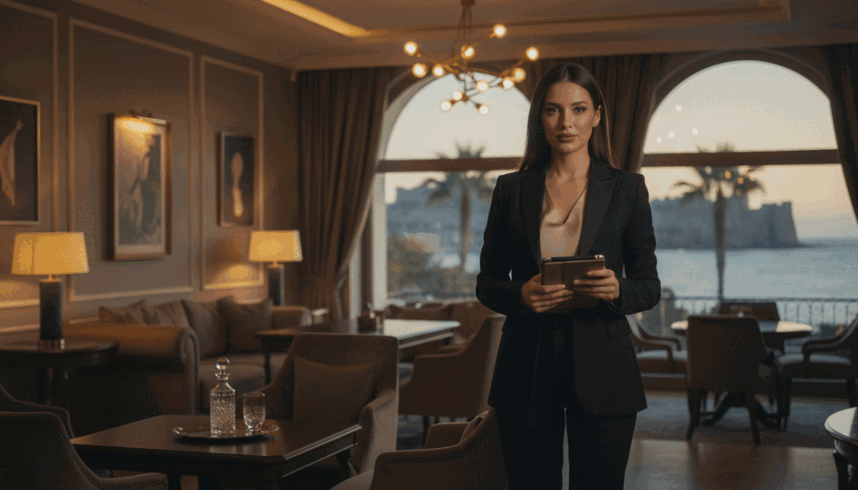 A stylish and elegant representation of professional escort services in Alanya, focusing on quality standards. In the foreground, depict a confident woman in professional business attire, showcasing poise and professionalism. The middle ground features a luxurious setting, such as a tastefully decorated lounge with plush seating, soft lighting, and classy decor, emphasizing the upscale nature of the escort services offered. In the background, capture a glimpse of Alanya’s iconic coastal scenery, with gentle waves and evening light creating a warm atmosphere. Use a soft-focus lens to convey a sense of intimacy and comfort, highlighting a sense of sophistication and approachability in the service. The overall mood should be inviting and upscale, reflecting the quality standards of "alanya escort" services. A stylish and elegant representation of professional escort services in Alanya, focusing on quality standards. In the foreground, depict a confident woman in professional business attire, showcasing poise and professionalism. The middle ground features a luxurious setting, such as a tastefully decorated lounge with plush seating, soft lighting, and classy decor, emphasizing the upscale nature of the escort services offered. In the background, capture a glimpse of Alanya’s iconic coastal scenery, with gentle waves and evening light creating a warm atmosphere. Use a soft-focus lens to convey a sense of intimacy and comfort, highlighting a sense of sophistication and approachability in the service. The overall mood should be inviting and upscale, reflecting the quality standards of "alanya escort" services.