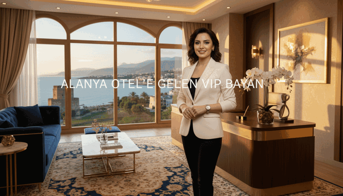 A luxurious and inviting office interior, designed to represent a high-end escort agency, Alanya otele gelen vip bayan. The foreground features an elegantly arranged reception area with a sleek desk, adorned with tasteful decor such as fresh flowers and modern art pieces. In the middle, a friendly, professional woman in smart business attire greets potential clients with a welcoming smile, conveying competence and warmth. The background showcases large windows with a view of Alanya's stunning coastal landscape under soft, natural lighting, enhancing the overall elegance of the setting. The atmosphere is sophisticated yet approachable, creating a sense of trust and exclusivity. The photo is captured using a warm color palette, with a focus on depth to create an inviting ambiance. A luxurious and inviting office interior, designed to represent a high-end escort agency, Alanya otele gelen vip bayan. The foreground features an elegantly arranged reception area with a sleek desk, adorned with tasteful decor such as fresh flowers and modern art pieces. In the middle, a friendly, professional woman in smart business attire greets potential clients with a welcoming smile, conveying competence and warmth. The background showcases large windows with a view of Alanya's stunning coastal landscape under soft, natural lighting, enhancing the overall elegance of the setting. The atmosphere is sophisticated yet approachable, creating a sense of trust and exclusivity. The photo is captured using a warm color palette, with a focus on depth to create an inviting ambiance.