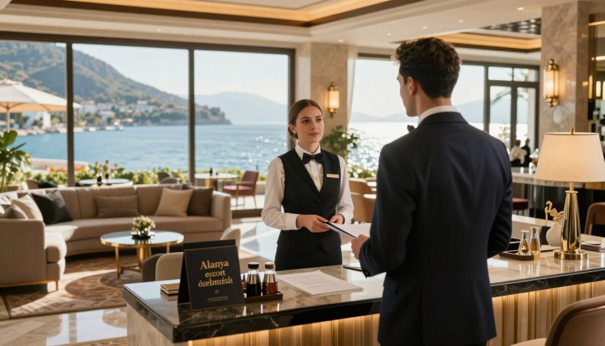 A luxurious and sophisticated scene set in Alanya, showcasing the exclusive experience offered by "Alanya escort özel müşteri." In the foreground, a well-dressed individual in a tailored suit, exuding confidence and elegance, interacts with a welcoming concierge at an opulent hotel lobby. The middle layer includes a view of lavish furnishings, such as plush seating and exquisite decor, emphasizing the high-end lifestyle. In the background, large windows reveal a stunning coastline of Alanya, with glistening blue waters under bright, golden sunlight. The overall atmosphere is warm and inviting, with soft, ambient lighting enhancing the feeling of luxury and comfort. The image captures the essence of quality service in an elite environment. A luxurious and sophisticated scene set in Alanya, showcasing the exclusive experience offered by "Alanya escort özel müşteri." In the foreground, a well-dressed individual in a tailored suit, exuding confidence and elegance, interacts with a welcoming concierge at an opulent hotel lobby. The middle layer includes a view of lavish furnishings, such as plush seating and exquisite decor, emphasizing the high-end lifestyle. In the background, large windows reveal a stunning coastline of Alanya, with glistening blue waters under bright, golden sunlight. The overall atmosphere is warm and inviting, with soft, ambient lighting enhancing the feeling of luxury and comfort. The image captures the essence of quality service in an elite environment.