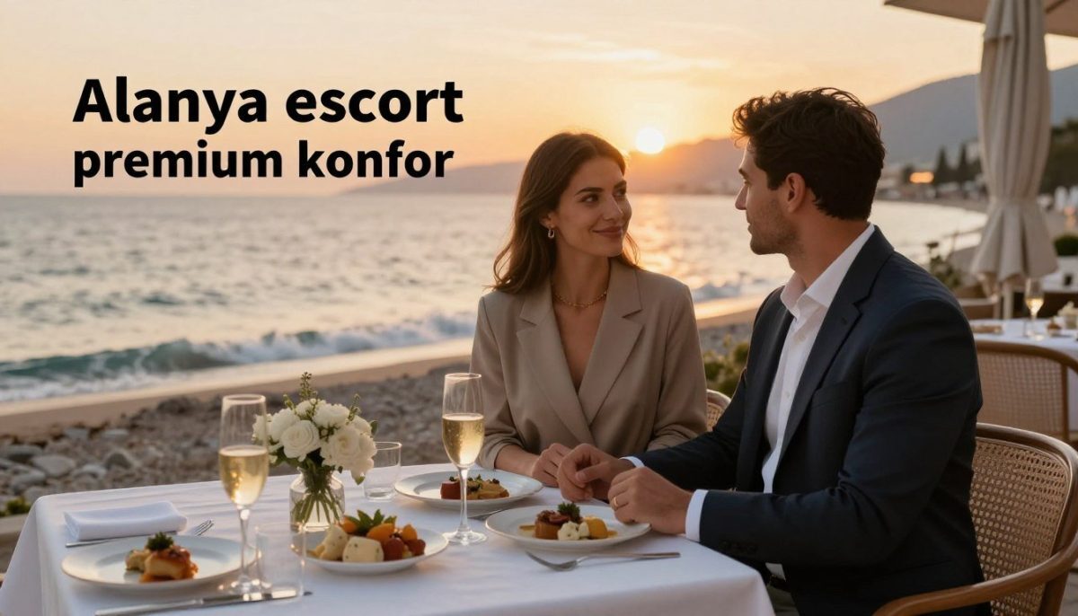 A luxurious and tranquil scene representing "Alanya escort premium konfor" showcasing premium comfort and an elegant experience. In the foreground, a beautifully set dining table adorned with fine dishes, champagne flutes, and delicate floral arrangements, hinting at a high-end escort encounter. In the middle ground, a sophisticated couple dressed in stylish professional attire enjoys intimate conversation, radiating an air of refined pleasure and companionship. The background features the stunning Alanya coastline at sunset, with warm golden hues lighting up the sky and soft waves lapping at the shore, creating a serene and inviting atmosphere. Capture this scene with soft, diffused lighting that enhances the elegance and overall mood of sophistication, shot from a slightly elevated angle to encompass both the couple and the picturesque surroundings. A luxurious and tranquil scene representing "Alanya escort premium konfor" showcasing premium comfort and an elegant experience. In the foreground, a beautifully set dining table adorned with fine dishes, champagne flutes, and delicate floral arrangements, hinting at a high-end escort encounter. In the middle ground, a sophisticated couple dressed in stylish professional attire enjoys intimate conversation, radiating an air of refined pleasure and companionship. The background features the stunning Alanya coastline at sunset, with warm golden hues lighting up the sky and soft waves lapping at the shore, creating a serene and inviting atmosphere. Capture this scene with soft, diffused lighting that enhances the elegance and overall mood of sophistication, shot from a slightly elevated angle to encompass both the couple and the picturesque surroundings.