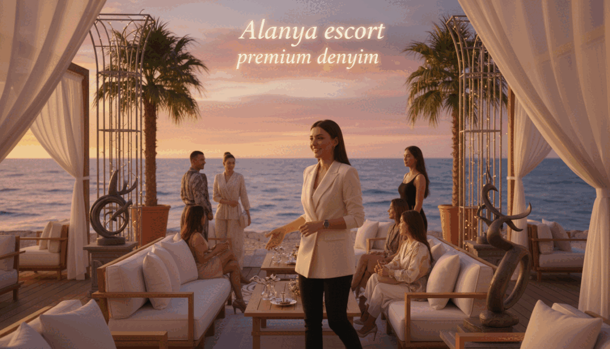 A luxurious beachfront setting in Alanya during the golden hour, with a stylish outdoor lounge adorned with plush seating and elegant decor, showcasing the essence of premium services. In the foreground, a well-dressed professional figure in business attire, smiling and engaging with guests, exudes warmth and hospitality, representing "Alanya escort premium deneyim." The middle ground features tasteful decorations such as potted plants and soft ambient lighting, creating an inviting atmosphere. The background captures the stunning Mediterranean coastline, with gentle waves and a vibrant sky at sunset. The overall mood is sophisticated and lively, suggesting a high-quality experience in a popular venue, with soft focus lens effects enhancing the dreamy quality of the scene. A luxurious beachfront setting in Alanya during the golden hour, with a stylish outdoor lounge adorned with plush seating and elegant decor, showcasing the essence of premium services. In the foreground, a well-dressed professional figure in business attire, smiling and engaging with guests, exudes warmth and hospitality, representing "Alanya escort premium deneyim." The middle ground features tasteful decorations such as potted plants and soft ambient lighting, creating an inviting atmosphere. The background captures the stunning Mediterranean coastline, with gentle waves and a vibrant sky at sunset. The overall mood is sophisticated and lively, suggesting a high-quality experience in a popular venue, with soft focus lens effects enhancing the dreamy quality of the scene.