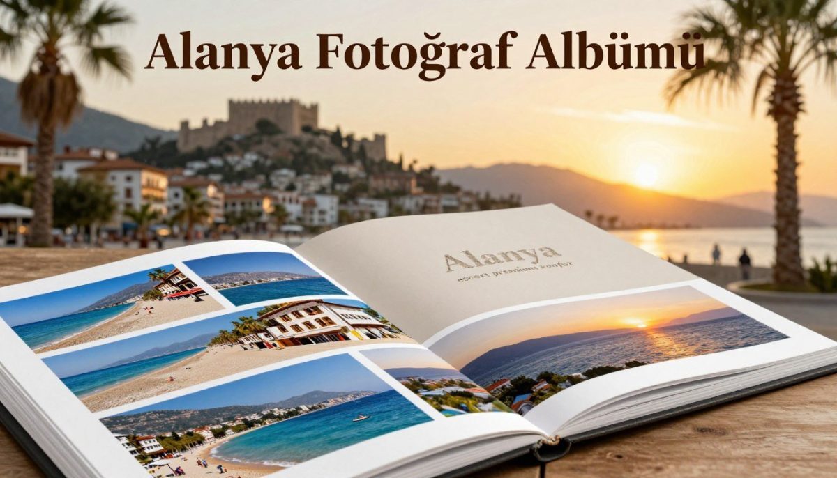 A luxurious photo album cover titled "Alanya Fotoğraf Albümü" featuring a beautifully arranged collection of images showcasing the stunning landscape of Alanya, Turkey. In the foreground, a well-organized layout of vibrant snapshots captures crystal-clear beaches, historic architecture, and scenic sunsets. The middle layer includes elements like a stylish, elegantly designed photo album with "Alanya escort premium konfor" subtly embossed on the cover. The background shows a picturesque view of the Alanya Castle silhouetted against a golden sunset, with palm trees swaying gently. The lighting should be warm and inviting, with soft bokeh effects to enhance the memory-focused theme. The mood is nostalgic, evoking a sense of unforgettable experiences and cherished memories in a serene coastal environment. A luxurious photo album cover titled "Alanya Fotoğraf Albümü" featuring a beautifully arranged collection of images showcasing the stunning landscape of Alanya, Turkey. In the foreground, a well-organized layout of vibrant snapshots captures crystal-clear beaches, historic architecture, and scenic sunsets. The middle layer includes elements like a stylish, elegantly designed photo album with "Alanya escort premium konfor" subtly embossed on the cover. The background shows a picturesque view of the Alanya Castle silhouetted against a golden sunset, with palm trees swaying gently. The lighting should be warm and inviting, with soft bokeh effects to enhance the memory-focused theme. The mood is nostalgic, evoking a sense of unforgettable experiences and cherished memories in a serene coastal environment.