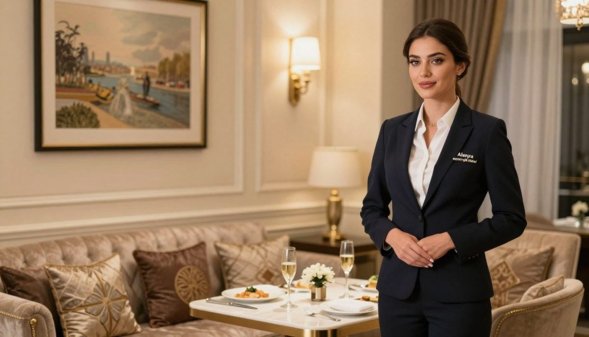 A luxurious scene depicting a sophisticated VIP escort service in a stylish setting representing "Alanya escort yüksek kalite." In the foreground, a well-dressed professional woman in elegant attire, exuding confidence and charm, stands near a plush sofa adorned with elegant decorative pillows. In the middle ground, a tastefully set table with fine dining and champagne flutes, accentuating a high-class atmosphere. The background reveals a beautifully decorated room with soft ambient lighting and exquisite artwork on the walls. The warm, inviting glow of the room enhances a sense of elegance and exclusivity. Capture this moment from a slightly angled perspective, conveying an aura of sophistication and high-quality service without focusing on any explicit themes. A luxurious scene depicting a sophisticated VIP escort service in a stylish setting representing "Alanya escort yüksek kalite." In the foreground, a well-dressed professional woman in elegant attire, exuding confidence and charm, stands near a plush sofa adorned with elegant decorative pillows. In the middle ground, a tastefully set table with fine dining and champagne flutes, accentuating a high-class atmosphere. The background reveals a beautifully decorated room with soft ambient lighting and exquisite artwork on the walls. The warm, inviting glow of the room enhances a sense of elegance and exclusivity. Capture this moment from a slightly angled perspective, conveying an aura of sophistication and high-quality service without focusing on any explicit themes.