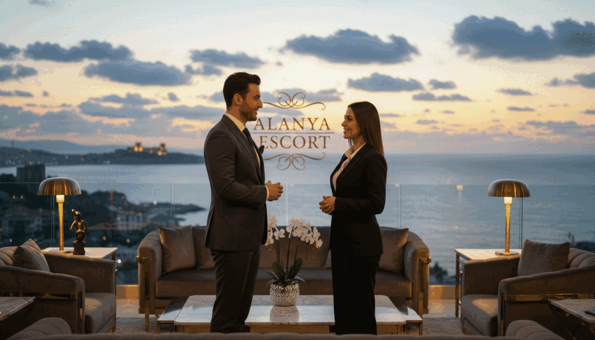 A luxurious setting in Alanya that conveys a sense of upscale sophistication. In the foreground, a well-dressed individual in professional business attire is engaging in a friendly conversation, exuding an atmosphere of trust and professionalism. In the middle ground, a stylishly decorated lounge area invites relaxation, featuring elegant furnishings and tasteful decor. The background showcases the stunning Alanya coastline at sunset, with warm golden hues illuminating the sky, creating a serene and inviting mood. Soft, ambient lighting enhances the scene, and the use of a slightly blurred depth of field provides focus on the interaction while subtly capturing the beauty of the surroundings. This image embodies the essence of a quality experience with "alanya escort," perfect for those seeking to enjoy time in Alanya. A luxurious setting in Alanya that conveys a sense of upscale sophistication. In the foreground, a well-dressed individual in professional business attire is engaging in a friendly conversation, exuding an atmosphere of trust and professionalism. In the middle ground, a stylishly decorated lounge area invites relaxation, featuring elegant furnishings and tasteful decor. The background showcases the stunning Alanya coastline at sunset, with warm golden hues illuminating the sky, creating a serene and inviting mood. Soft, ambient lighting enhances the scene, and the use of a slightly blurred depth of field provides focus on the interaction while subtly capturing the beauty of the surroundings. This image embodies the essence of a quality experience with "alanya escort," perfect for those seeking to enjoy time in Alanya.