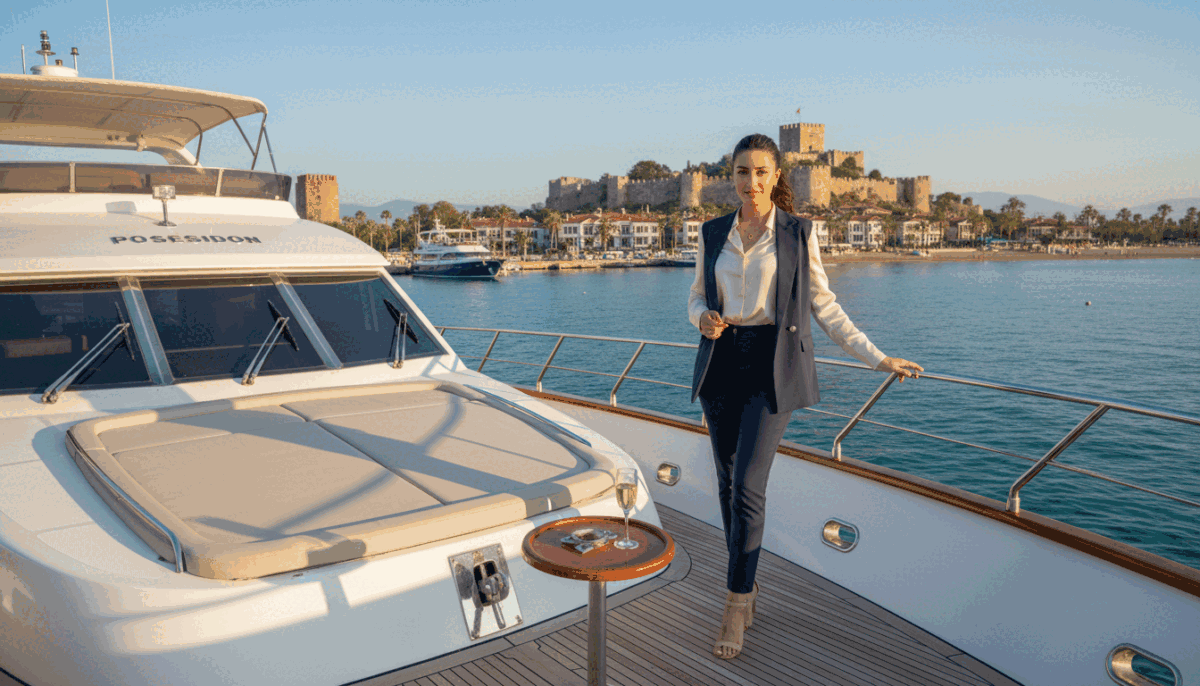 A picturesque scene showcasing the vibrant lifestyle in Alanya, highlighting the essence of "Alanya escort yat turu eşliği". In the foreground, a well-dressed young woman embodies professionalism and elegance, wearing a stylish outfit suited for a formal event, such as tailored trousers and a chic blouse. She stands beside a luxurious yacht at the marina, contributing to the upbeat atmosphere. In the middle ground, the yacht gleams under the brilliant Mediterranean sun, with serene blue water reflecting the clear skies. The background features the beautiful Alanya coastline, with its iconic castle and cliffs. Soft, warm lighting adds a welcoming mood to the scene, as if inviting readers to explore the exquisite escort services in Alanya. Capture this image with a slight angle, emphasizing both the vibrant subjects and the stunning scenery around them. A picturesque scene showcasing the vibrant lifestyle in Alanya, highlighting the essence of "Alanya escort yat turu eşliği". In the foreground, a well-dressed young woman embodies professionalism and elegance, wearing a stylish outfit suited for a formal event, such as tailored trousers and a chic blouse. She stands beside a luxurious yacht at the marina, contributing to the upbeat atmosphere. In the middle ground, the yacht gleams under the brilliant Mediterranean sun, with serene blue water reflecting the clear skies. The background features the beautiful Alanya coastline, with its iconic castle and cliffs. Soft, warm lighting adds a welcoming mood to the scene, as if inviting readers to explore the exquisite escort services in Alanya. Capture this image with a slight angle, emphasizing both the vibrant subjects and the stunning scenery around them.