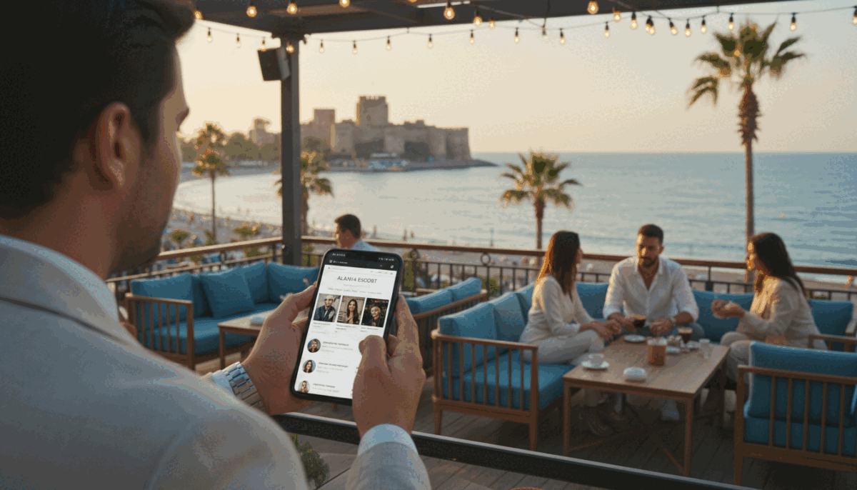 A professional and inviting scene set in a luxury Alanya setting, showcasing a serene and elegant atmosphere. In the foreground, a well-dressed individual in smart casual attire, holding a mobile phone and looking at a stylish website on escort services, representing "alanya escort." The middle ground features a tastefully decorated café with soft lighting and modern decor, where people are having relaxed conversations. The background captures scenic views of Alanya’s beautiful coastline and historic architecture under a warm golden sunset. The image should evoke a sense of sophistication and trust, with soft focus on the individual while maintaining a sharp view of the vibrant surroundings. The overall mood is calm and informative, perfect for planning a sophisticated rendezvous. A professional and inviting scene set in a luxury Alanya setting, showcasing a serene and elegant atmosphere. In the foreground, a well-dressed individual in smart casual attire, holding a mobile phone and looking at a stylish website on escort services, representing "alanya escort." The middle ground features a tastefully decorated café with soft lighting and modern decor, where people are having relaxed conversations. The background captures scenic views of Alanya’s beautiful coastline and historic architecture under a warm golden sunset. The image should evoke a sense of sophistication and trust, with soft focus on the individual while maintaining a sharp view of the vibrant surroundings. The overall mood is calm and informative, perfect for planning a sophisticated rendezvous.