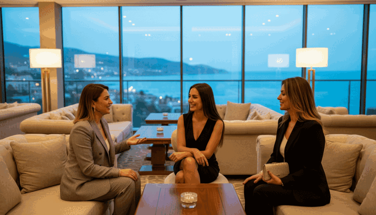 A professional, inviting scene showcasing "alanya mahmutlar escort" services in a bright and elegant setting. In the foreground, a group of three women, dressed in stylish business attire, engage in friendly conversation, exuding warmth and approachability. The middle ground features a luxurious lounge setting with modern furnishings, soft lighting creating an inviting atmosphere. In the background, a scenic view of Alanya’s coastline, displaying the beautiful Mediterranean Sea under a clear blue sky. The overall mood is sophisticated yet welcoming, emphasizing a sense of comfort and professionalism. Use a wide-angle lens perspective to capture the scene, with soft focus on the background to draw attention to the women and their interactions, illustrating the essence of the services offered. A professional, inviting scene showcasing "alanya mahmutlar escort" services in a bright and elegant setting. In the foreground, a group of three women, dressed in stylish business attire, engage in friendly conversation, exuding warmth and approachability. The middle ground features a luxurious lounge setting with modern furnishings, soft lighting creating an inviting atmosphere. In the background, a scenic view of Alanya’s coastline, displaying the beautiful Mediterranean Sea under a clear blue sky. The overall mood is sophisticated yet welcoming, emphasizing a sense of comfort and professionalism. Use a wide-angle lens perspective to capture the scene, with soft focus on the background to draw attention to the women and their interactions, illustrating the essence of the services offered.