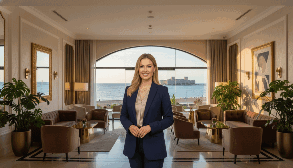 A professional setting featuring an elegant hotel lobby in Alanya, illuminated by warm, inviting lighting. In the foreground, a confident, professionally dressed individual with blonde hair, representing "alanya sarışın escort," stands poised with a friendly smile, conveying approachability and sophistication. The middle ground showcases stylish furniture, hints of tropical plants, and refined decoration that reflects the charm of Alanya. In the background, large windows reveal a stunning coastal view, suggesting the beauty of the region. The atmosphere is vibrant yet relaxing, capturing the essence of upscale hospitality. Use a wide-angle lens to emphasize the spaciousness of the lobby, ensuring a balanced composition that draws attention to the focal subject without distractions. A professional setting featuring an elegant hotel lobby in Alanya, illuminated by warm, inviting lighting. In the foreground, a confident, professionally dressed individual with blonde hair, representing "alanya sarışın escort," stands poised with a friendly smile, conveying approachability and sophistication. The middle ground showcases stylish furniture, hints of tropical plants, and refined decoration that reflects the charm of Alanya. In the background, large windows reveal a stunning coastal view, suggesting the beauty of the region. The atmosphere is vibrant yet relaxing, capturing the essence of upscale hospitality. Use a wide-angle lens to emphasize the spaciousness of the lobby, ensuring a balanced composition that draws attention to the focal subject without distractions.