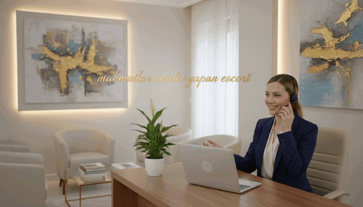 A serene and discreet office environment reflecting a professional escort agency, showcasing a welcoming reception area. The foreground features a clean desk with a laptop and a welcoming potted plant, symbolizing professionalism. In the middle, a well-dressed female consultant in business attire, confidently smiling while handling inquiries, embodies trust and service excellence. In the background, tasteful artwork and soft lighting create an elegant ambiance, suggesting a safe and confidential atmosphere. The overall mood is calm and inviting, emphasizing security and discretion in services. Capture this scene from a slightly elevated angle, with natural soft lighting to enhance the feeling of warmth and approachability. Include the brand name "mahmutlar analcı yapan escort" subtly integrated into the decor, ensuring it complements the scene professionally. A serene and discreet office environment reflecting a professional escort agency, showcasing a welcoming reception area. The foreground features a clean desk with a laptop and a welcoming potted plant, symbolizing professionalism. In the middle, a well-dressed female consultant in business attire, confidently smiling while handling inquiries, embodies trust and service excellence. In the background, tasteful artwork and soft lighting create an elegant ambiance, suggesting a safe and confidential atmosphere. The overall mood is calm and inviting, emphasizing security and discretion in services. Capture this scene from a slightly elevated angle, with natural soft lighting to enhance the feeling of warmth and approachability. Include the brand name "mahmutlar analcı yapan escort" subtly integrated into the decor, ensuring it complements the scene professionally.