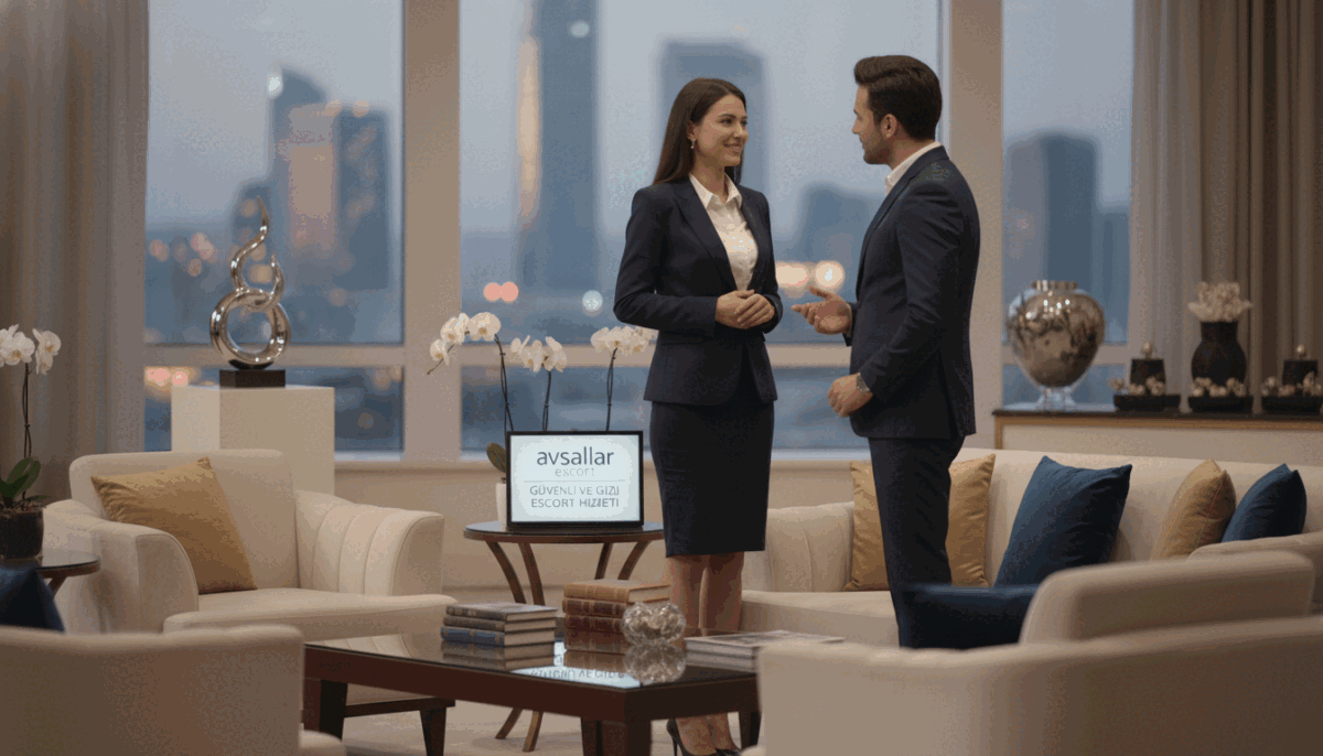 A serene and elegant setting depicting "Güvenli ve Gizli Escort Hizmeti" for the brand "avsallar escort." In the foreground, a tastefully decorated lounge area with soft, ambient lighting, plush furniture, and tasteful decor, conveying a sense of privacy and comfort. In the middle ground, a professional escort in smart, modest business attire interacts with a client in a friendly yet discreet manner, both appearing engaged in a respectful conversation. The background features a subtle, blurred cityscape at dusk, with warm, inviting lights that enhance the atmosphere of safety and exclusivity. Use a soft focus lens effect to create an intimate feel, ensuring the scene embodies professionalism and confidentiality, generating a mood of trust and sophistication. A serene and elegant setting depicting "Güvenli ve Gizli Escort Hizmeti" for the brand "avsallar escort." In the foreground, a tastefully decorated lounge area with soft, ambient lighting, plush furniture, and tasteful decor, conveying a sense of privacy and comfort. In the middle ground, a professional escort in smart, modest business attire interacts with a client in a friendly yet discreet manner, both appearing engaged in a respectful conversation. The background features a subtle, blurred cityscape at dusk, with warm, inviting lights that enhance the atmosphere of safety and exclusivity. Use a soft focus lens effect to create an intimate feel, ensuring the scene embodies professionalism and confidentiality, generating a mood of trust and sophistication.