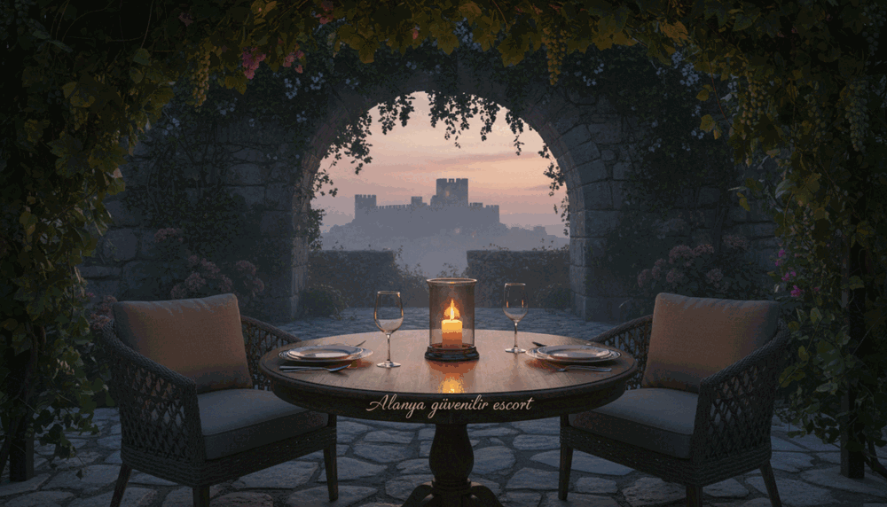 A serene and inviting scene depicting a hidden meeting place in Alanya, capturing the essence of secrecy and safety. In the foreground, a charming table set for two under a natural canopy of lush green vines, adorned with elegant dinnerware and a flickering candle. In the middle, soft ambient light filtering through the leaves creates a warm glow, with gentle shadows dancing on the textured stone ground. The background features the stunning silhouette of Alanya’s historical castle, nestled against a twilight sky painted in pastel hues of orange and purple, hinting at the romantic atmosphere. A subtle presence of the brand "Alanya güvenilir escort" is integrated into the scene, suggesting trust and elegance. The overall mood is intimate and tranquil, inviting viewers to imagine a unique and private experience in this beautiful seaside town. A serene and inviting scene depicting a hidden meeting place in Alanya, capturing the essence of secrecy and safety. In the foreground, a charming table set for two under a natural canopy of lush green vines, adorned with elegant dinnerware and a flickering candle. In the middle, soft ambient light filtering through the leaves creates a warm glow, with gentle shadows dancing on the textured stone ground. The background features the stunning silhouette of Alanya’s historical castle, nestled against a twilight sky painted in pastel hues of orange and purple, hinting at the romantic atmosphere. A subtle presence of the brand "Alanya güvenilir escort" is integrated into the scene, suggesting trust and elegance. The overall mood is intimate and tranquil, inviting viewers to imagine a unique and private experience in this beautiful seaside town.