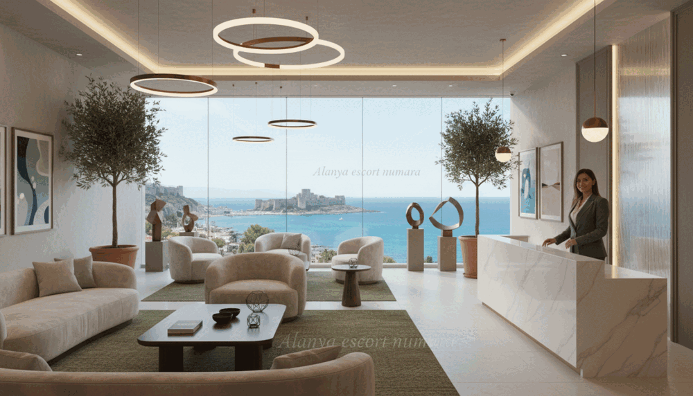A serene and upscale scene depicting a stylish, modern lounge in Alanya, showcasing a professional escort service environment. In the foreground, a welcoming reception area features elegant furniture with soft, ambient lighting. A well-dressed individual in business attire smiles warmly, symbolizing trust and professionalism. The middle ground includes tasteful decor, lush plants, and discreet art pieces that create an inviting atmosphere. In the background, large windows reveal a beautiful view of Alanya’s coastline, adding a touch of serenity and leisure to the setting. Soft, natural lighting enhances the inviting mood, capturing the essence of comfort and reliability. The image subtly incorporates the brand name "Alanya escort numara" through the décor without overtly emphasizing it. A serene and upscale scene depicting a stylish, modern lounge in Alanya, showcasing a professional escort service environment. In the foreground, a welcoming reception area features elegant furniture with soft, ambient lighting. A well-dressed individual in business attire smiles warmly, symbolizing trust and professionalism. The middle ground includes tasteful decor, lush plants, and discreet art pieces that create an inviting atmosphere. In the background, large windows reveal a beautiful view of Alanya’s coastline, adding a touch of serenity and leisure to the setting. Soft, natural lighting enhances the inviting mood, capturing the essence of comfort and reliability. The image subtly incorporates the brand name "Alanya escort numara" through the décor without overtly emphasizing it.