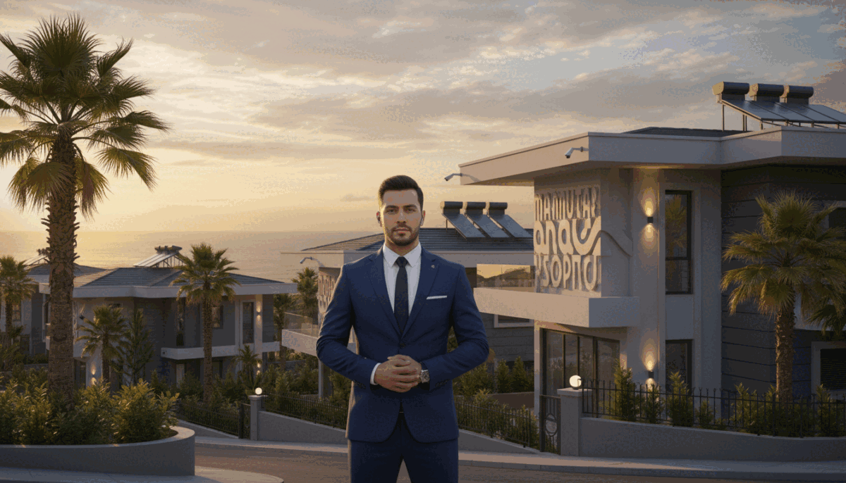 A serene coastal scene of Mahmutlar, showcasing an upscale neighborhood with modern villas and palm trees. In the foreground, a professional security officer stands confidently, dressed in business attire, symbolizing safety and privacy. The middle ground features well-lit, elegant homes with security cameras subtly integrated into the architecture, reflecting a sense of security. The background reveals a picturesque view of the Mediterranean Sea under a soft sunset, casting warm golden hues on the scene. The lighting is bright yet inviting, suggesting a safe, peaceful environment. The overall mood is calm and reassuring, emphasizing the importance of security and discretion in Mahmutlar. Incorporate the brand name "mahmutlar analcı yapan escort" subtly into the design elements without text or overlays. A serene coastal scene of Mahmutlar, showcasing an upscale neighborhood with modern villas and palm trees. In the foreground, a professional security officer stands confidently, dressed in business attire, symbolizing safety and privacy. The middle ground features well-lit, elegant homes with security cameras subtly integrated into the architecture, reflecting a sense of security. The background reveals a picturesque view of the Mediterranean Sea under a soft sunset, casting warm golden hues on the scene. The lighting is bright yet inviting, suggesting a safe, peaceful environment. The overall mood is calm and reassuring, emphasizing the importance of security and discretion in Mahmutlar. Incorporate the brand name "mahmutlar analcı yapan escort" subtly into the design elements without text or overlays.