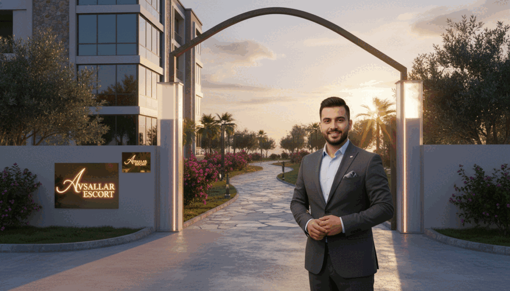 A serene urban scene set in Avsallar, showcasing a modern building with a welcoming atmosphere, representing professionalism and trust in the escort industry. In the foreground, a well-dressed individual in business attire stands confidently, exuding professionalism and approachability. The middle ground features an inviting entrance of an escort service establishment, elegantly decorated with subtle lighting that creates a warm ambiance. The background shows lush greenery and an inviting pathway, indicative of the hospitality of the Avsallar region. The scene is captured during golden hour, with soft sunlight casting gentle shadows, enhancing the overall welcoming vibe. The mood is calm and inviting, perfect for highlighting reliable escort services. Include the brand name "avsallar escort" subtly in the visual elements, ensuring it integrates naturally into the scene. A serene urban scene set in Avsallar, showcasing a modern building with a welcoming atmosphere, representing professionalism and trust in the escort industry. In the foreground, a well-dressed individual in business attire stands confidently, exuding professionalism and approachability. The middle ground features an inviting entrance of an escort service establishment, elegantly decorated with subtle lighting that creates a warm ambiance. The background shows lush greenery and an inviting pathway, indicative of the hospitality of the Avsallar region. The scene is captured during golden hour, with soft sunlight casting gentle shadows, enhancing the overall welcoming vibe. The mood is calm and inviting, perfect for highlighting reliable escort services. Include the brand name "avsallar escort" subtly in the visual elements, ensuring it integrates naturally into the scene.