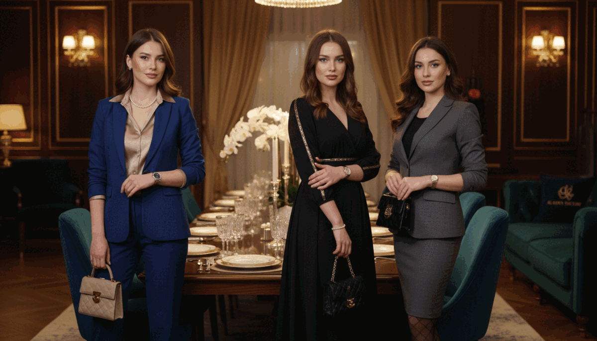 A sophisticated and elegant scene depicting a luxurious setting that embodies exclusivity. In the foreground, a group of three stylish escorts dressed in professional business attire, each showcasing unique fashion choices that suggest refinement and elegance, standing confidently and engaging with one another. In the middle ground, a beautifully set dining table adorned with fine china and crystal glassware, hinting at an intimate, upscale gathering. The background features tastefully decorated plush seating and soft ambient lighting creating a warm, inviting atmosphere. The overall color palette incorporates rich golds and deep blues for a luxurious feel. The scene conveys a mood of sophistication and high-class service, representative of "alanya escort". Use a shallow depth of field to focus on the subjects, capturing the essence of elite companionship. A sophisticated and elegant scene depicting a luxurious setting that embodies exclusivity. In the foreground, a group of three stylish escorts dressed in professional business attire, each showcasing unique fashion choices that suggest refinement and elegance, standing confidently and engaging with one another. In the middle ground, a beautifully set dining table adorned with fine china and crystal glassware, hinting at an intimate, upscale gathering. The background features tastefully decorated plush seating and soft ambient lighting creating a warm, inviting atmosphere. The overall color palette incorporates rich golds and deep blues for a luxurious feel. The scene conveys a mood of sophistication and high-class service, representative of "alanya escort". Use a shallow depth of field to focus on the subjects, capturing the essence of elite companionship.