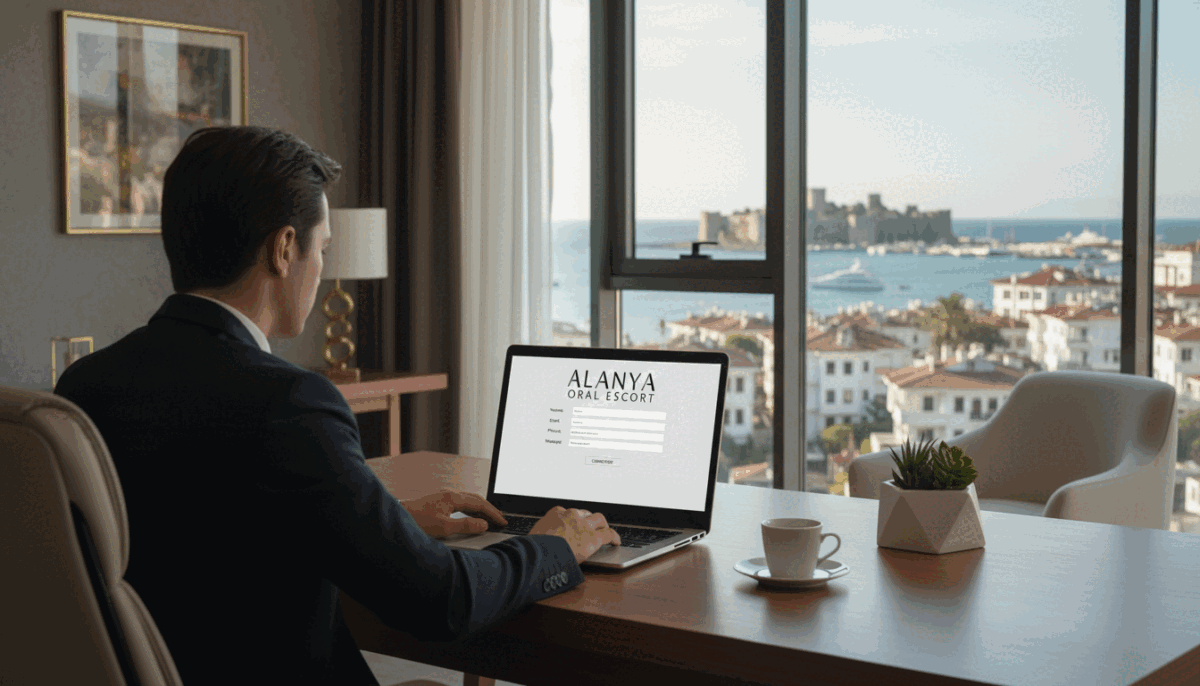 A sophisticated office environment in Alanya, filled with warm lighting that creates an intimate atmosphere. In the foreground, a sleek, modern desk with a laptop open, showing a contact form for "alanya oral escort." A stylish businessperson dressed in professional attire sits at the desk, focused on making a connection. In the middle ground, a large window overlooks the beautiful Alanya skyline, with the Mediterranean Sea glistening under the sun. Finishing touches include elegant decorative elements like a potted plant and a coffee cup, emphasizing the professionalism of the escort service. The overall mood is discreet and upscale, highlighting the importance of effective communication in VIP escort services. A sophisticated office environment in Alanya, filled with warm lighting that creates an intimate atmosphere. In the foreground, a sleek, modern desk with a laptop open, showing a contact form for "alanya oral escort." A stylish businessperson dressed in professional attire sits at the desk, focused on making a connection. In the middle ground, a large window overlooks the beautiful Alanya skyline, with the Mediterranean Sea glistening under the sun. Finishing touches include elegant decorative elements like a potted plant and a coffee cup, emphasizing the professionalism of the escort service. The overall mood is discreet and upscale, highlighting the importance of effective communication in VIP escort services.