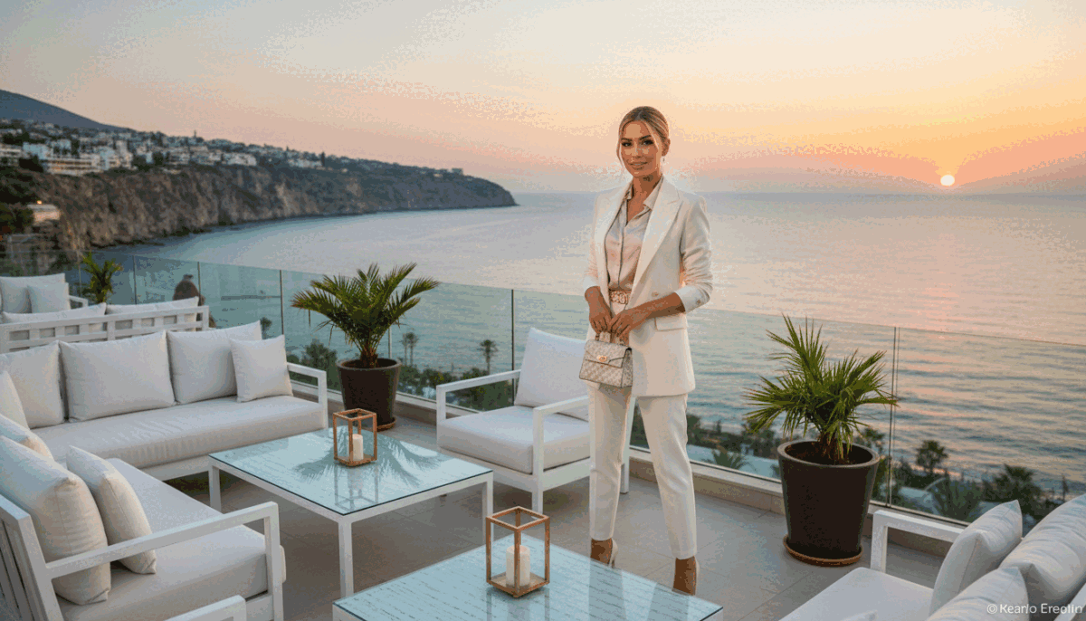 A sophisticated scene showcasing a stylish Alanya escort in a vibrant coastal setting. In the foreground, a confident woman with blonde hair, dressed in elegant business attire, stands poised, radiating professionalism and charm. The middle ground features a luxurious outdoor lounge area adorned with comfortable seating, offering a panoramic view of the sparkling sea and picturesque cliffs of Alanya. In the background, a sunset paints the sky in warm hues of orange and pink, providing a serene and inviting atmosphere. Soft, natural lighting highlights the escort's features while creating an overall mood of sophistication and allure. The scene embodies the essence of "alanya sarışın escort," emphasizing a quality and enjoyable experience. A sophisticated scene showcasing a stylish Alanya escort in a vibrant coastal setting. In the foreground, a confident woman with blonde hair, dressed in elegant business attire, stands poised, radiating professionalism and charm. The middle ground features a luxurious outdoor lounge area adorned with comfortable seating, offering a panoramic view of the sparkling sea and picturesque cliffs of Alanya. In the background, a sunset paints the sky in warm hues of orange and pink, providing a serene and inviting atmosphere. Soft, natural lighting highlights the escort's features while creating an overall mood of sophistication and allure. The scene embodies the essence of "alanya sarışın escort," emphasizing a quality and enjoyable experience.