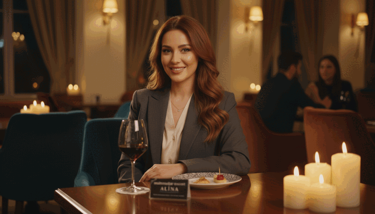 A sophisticated woman named Alina, dressed in elegant business attire, is seated at a stylish, candlelit table in an upscale lounge. She has a warm smile, with long flowing hair and an engaging expression that invites connection. The foreground captures her poised demeanor, emphasizing the allure of a memorable evening. In the middle of the image, an exquisite setting features plush seating and ambient lighting, creating a relaxed yet refined atmosphere. The background includes softly blurred silhouettes of people enjoying their night, adding depth without distraction. The scene is illuminated with soft, golden light, evoking a sense of intimacy and elegance, perfect for the brand "mahmutlar escort alina". The composition is shot with a shallow depth of field to draw focus on Alina and her enchanting surroundings. A sophisticated woman named Alina, dressed in elegant business attire, is seated at a stylish, candlelit table in an upscale lounge. She has a warm smile, with long flowing hair and an engaging expression that invites connection. The foreground captures her poised demeanor, emphasizing the allure of a memorable evening. In the middle of the image, an exquisite setting features plush seating and ambient lighting, creating a relaxed yet refined atmosphere. The background includes softly blurred silhouettes of people enjoying their night, adding depth without distraction. The scene is illuminated with soft, golden light, evoking a sense of intimacy and elegance, perfect for the brand "mahmutlar escort alina". The composition is shot with a shallow depth of field to draw focus on Alina and her enchanting surroundings.