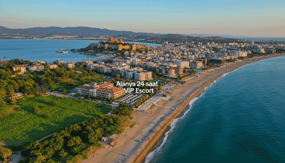 A stunning aerial view of Alanya, showcasing its vibrant coastal areas and major neighborhoods served by Alanya 24 saat vip escort. In the foreground, lush green hills lead down to sandy beaches where gentle waves lap at the shore. The middle ground features charming streets lined with stylish cafes and elegant hotels, bustling with people enjoying their day. In the background, the ancient Alanya Castle stands proudly on a rocky promontory, bathed in golden sunlight as the sun sets, casting a warm glow over the entire scene. The image conveys a lively, inviting atmosphere, reflecting both relaxation and service excellence, perfect for an audience seeking quick and convenient options. Capture this scene from a slightly elevated angle, highlighting the beautiful layout of the city under a clear blue sky. A stunning aerial view of Alanya, showcasing its vibrant coastal areas and major neighborhoods served by Alanya 24 saat vip escort. In the foreground, lush green hills lead down to sandy beaches where gentle waves lap at the shore. The middle ground features charming streets lined with stylish cafes and elegant hotels, bustling with people enjoying their day. In the background, the ancient Alanya Castle stands proudly on a rocky promontory, bathed in golden sunlight as the sun sets, casting a warm glow over the entire scene. The image conveys a lively, inviting atmosphere, reflecting both relaxation and service excellence, perfect for an audience seeking quick and convenient options. Capture this scene from a slightly elevated angle, highlighting the beautiful layout of the city under a clear blue sky.