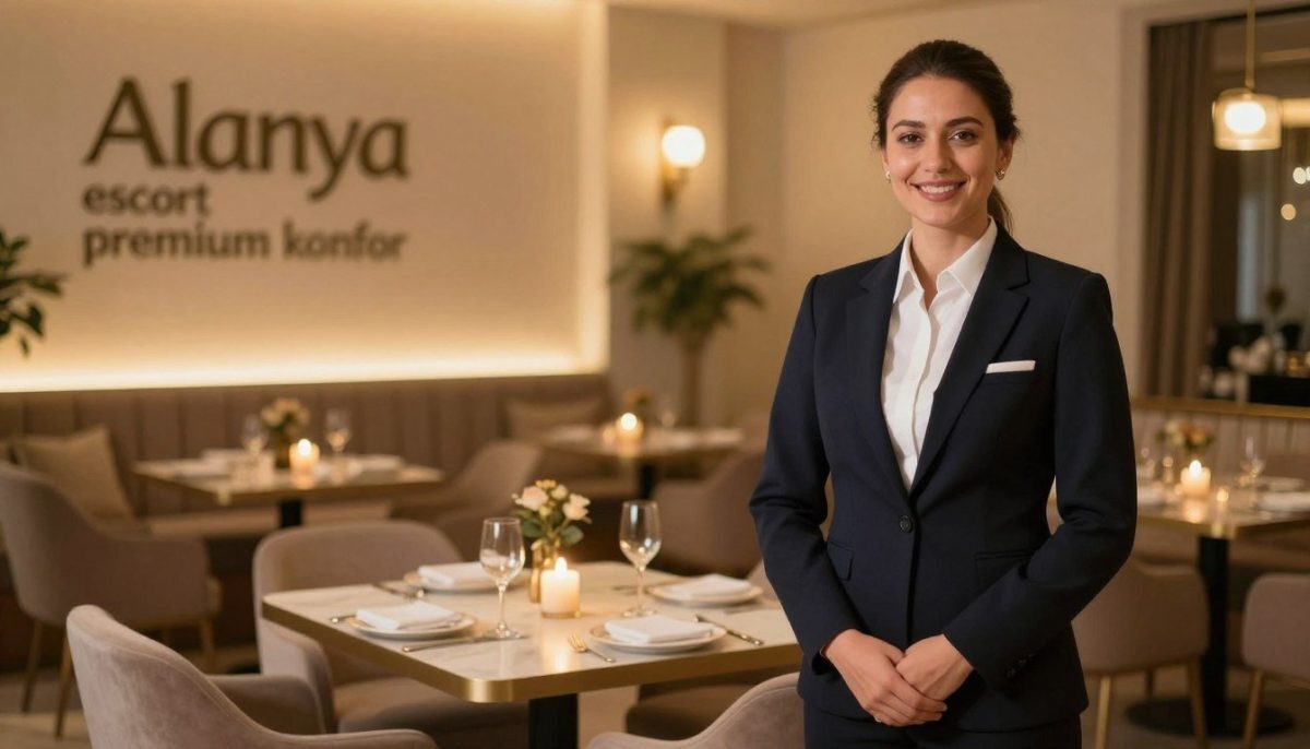 A stylish and inviting interior setting representing the premium escort services of "Alanya escort premium konfor." In the foreground, a well-dressed, professional individual in business attire stands with a welcoming smile, exuding confidence and approachability. In the middle ground, a beautifully arranged table with a soft ambiance, featuring elegant tableware and subtle candlelight, suggests a welcoming atmosphere for evening appointments. The background shows a softly lit lounge area, elegantly decorated with warm tones and luxurious furnishings, enhancing the feeling of comfort and exclusivity. The lighting is warm and inviting, with a focus on creating a cozy yet sophisticated mood. A shallow depth of field emphasizes the subject, ensuring the essence of premium service is clearly conveyed. A stylish and inviting interior setting representing the premium escort services of "Alanya escort premium konfor." In the foreground, a well-dressed, professional individual in business attire stands with a welcoming smile, exuding confidence and approachability. In the middle ground, a beautifully arranged table with a soft ambiance, featuring elegant tableware and subtle candlelight, suggests a welcoming atmosphere for evening appointments. The background shows a softly lit lounge area, elegantly decorated with warm tones and luxurious furnishings, enhancing the feeling of comfort and exclusivity. The lighting is warm and inviting, with a focus on creating a cozy yet sophisticated mood. A shallow depth of field emphasizes the subject, ensuring the essence of premium service is clearly conveyed.