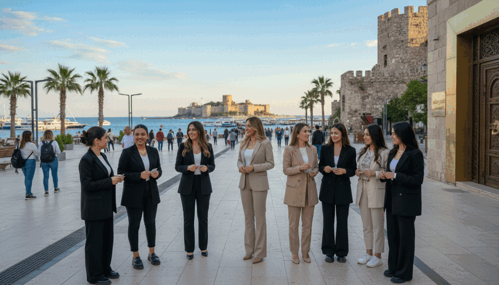 A vibrant, bustling street scene in Alanya, showcasing a scenic coastal city backdrop with palm trees and modern architecture. In the foreground, a diverse group of elegant women in professional business attire and modest casual clothing stand confidently, embodying approachability and professionalism. They are expertly interacting with passersby in a sunny, inviting atmosphere that suggests a welcoming escort service. The image captures the essence of Alanya's charm, with glimmering turquoise waters and a blue sky above. Soft, natural lighting enhances the scene, and the composition features a slight depth of field, focusing on the women while gently blurring the scenic background. Include "alanya oral escort" subtly integrated into the setting without prominent text, ensuring a refined and classy presentation. A vibrant, bustling street scene in Alanya, showcasing a scenic coastal city backdrop with palm trees and modern architecture. In the foreground, a diverse group of elegant women in professional business attire and modest casual clothing stand confidently, embodying approachability and professionalism. They are expertly interacting with passersby in a sunny, inviting atmosphere that suggests a welcoming escort service. The image captures the essence of Alanya's charm, with glimmering turquoise waters and a blue sky above. Soft, natural lighting enhances the scene, and the composition features a slight depth of field, focusing on the women while gently blurring the scenic background. Include "alanya oral escort" subtly integrated into the setting without prominent text, ensuring a refined and classy presentation.