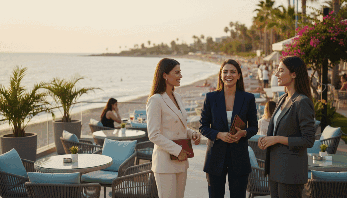 A vibrant coastal scene showcasing a welcoming professional atmosphere in Avsallar. In the foreground, a group of two to three elegantly dressed women in professional business attire, smiling and engaging in conversation. They embody confidence and sophistication, reflecting the essence of "avsallar escort". In the middle ground, a stylish café patio with tasteful decor, adding to the inviting ambiance. In the background, the stunning Avsallar beach with clear blue waters and lush greenery, capturing the beauty of the location. Soft golden hour lighting casts a warm glow, enhancing the mood of discovery and excitement. The lens is set to a gentle focus, emphasizing the subjects while softly blurring the background, creating a sense of intimacy and professionalism. A vibrant coastal scene showcasing a welcoming professional atmosphere in Avsallar. In the foreground, a group of two to three elegantly dressed women in professional business attire, smiling and engaging in conversation. They embody confidence and sophistication, reflecting the essence of "avsallar escort". In the middle ground, a stylish café patio with tasteful decor, adding to the inviting ambiance. In the background, the stunning Avsallar beach with clear blue waters and lush greenery, capturing the beauty of the location. Soft golden hour lighting casts a warm glow, enhancing the mood of discovery and excitement. The lens is set to a gentle focus, emphasizing the subjects while softly blurring the background, creating a sense of intimacy and professionalism.