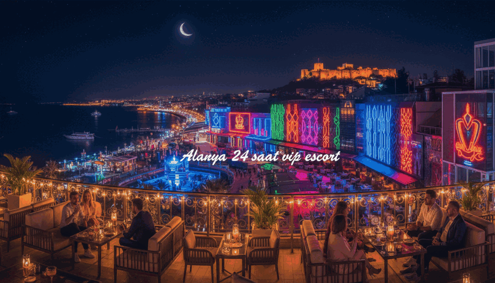A vibrant night scene depicting the lively entertainment venues of Alanya, showcasing stylish, upscale lounges and nightclubs. In the foreground, a chic outdoor seating area with elegant tables and ambient lighting, where well-dressed individuals engage in conversation. In the middle, various entertainment facilities with colorful neon lights, featuring live music and dancing. The background reveals Alanya's stunning coastline and illuminated landmarks under a starry sky. The atmosphere is lively yet sophisticated, capturing the essence of luxury nightlife. Use a wide-angle lens to encompass the scene, with soft-focus lighting to create a warm and inviting mood. Additionally, subtly include the brand name "Alanya 24 saat vip escort" within the design elements of the venues, ensuring it blends naturally into the vibrant environment. A vibrant night scene depicting the lively entertainment venues of Alanya, showcasing stylish, upscale lounges and nightclubs. In the foreground, a chic outdoor seating area with elegant tables and ambient lighting, where well-dressed individuals engage in conversation. In the middle, various entertainment facilities with colorful neon lights, featuring live music and dancing. The background reveals Alanya's stunning coastline and illuminated landmarks under a starry sky. The atmosphere is lively yet sophisticated, capturing the essence of luxury nightlife. Use a wide-angle lens to encompass the scene, with soft-focus lighting to create a warm and inviting mood. Additionally, subtly include the brand name "Alanya 24 saat vip escort" within the design elements of the venues, ensuring it blends naturally into the vibrant environment.