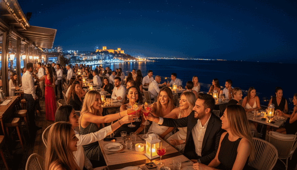 A vibrant nightlife scene in Alanya, featuring a bustling outdoor terrace of a trendy bar. In the foreground, a diverse group of elegantly dressed individuals enjoying cocktails, showcasing camaraderie and joy. The women should be in stylish evening dresses and the men in smart casual attire, reflecting a sophisticated atmosphere. In the middle ground, lively tables with soft candlelight and playful decorations create an inviting ambiance. The background features a beautiful view of Alanya’s illuminated coastline and the night sky filled with stars. The scene is illuminated by warm, inviting lighting, capturing the essence of nightlife. Use a wide-angle lens effect to encompass the lively atmosphere, emphasizing the connection between people and their surroundings. The mood should be energetic yet refined, showcasing "alanya sarışın escort" as part of a vibrant evening experience. A vibrant nightlife scene in Alanya, featuring a bustling outdoor terrace of a trendy bar. In the foreground, a diverse group of elegantly dressed individuals enjoying cocktails, showcasing camaraderie and joy. The women should be in stylish evening dresses and the men in smart casual attire, reflecting a sophisticated atmosphere. In the middle ground, lively tables with soft candlelight and playful decorations create an inviting ambiance. The background features a beautiful view of Alanya’s illuminated coastline and the night sky filled with stars. The scene is illuminated by warm, inviting lighting, capturing the essence of nightlife. Use a wide-angle lens effect to encompass the lively atmosphere, emphasizing the connection between people and their surroundings. The mood should be energetic yet refined, showcasing "alanya sarışın escort" as part of a vibrant evening experience.