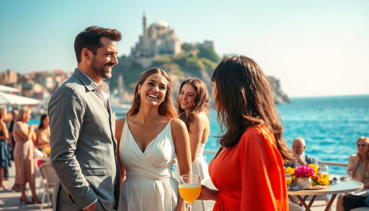 A vibrant scene capturing the essence of "Alanya escort yaz tatili" featuring a diverse group of professional companions in elegant, modest outfits, enjoying a sunny day along Alanya's stunning coastline. In the foreground, a friendly interaction takes place between two individuals, showcasing laughter and camaraderie, while in the middle ground, a beautifully arranged beachside café can be seen with colorful flowers and drinks. The background showcases breathtaking views of the Alanya castle perched on a hill, with the turquoise sea softly lapping at the shore under bright blue skies. Soft, golden sunlight casts a warm glow over the scene, creating an inviting and serene atmosphere. This image embodies a blend of leisure and social enjoyment, perfect for highlighting information about Alanya's escort services in a tasteful context. A vibrant scene capturing the essence of "Alanya escort yaz tatili" featuring a diverse group of professional companions in elegant, modest outfits, enjoying a sunny day along Alanya's stunning coastline. In the foreground, a friendly interaction takes place between two individuals, showcasing laughter and camaraderie, while in the middle ground, a beautifully arranged beachside café can be seen with colorful flowers and drinks. The background showcases breathtaking views of the Alanya castle perched on a hill, with the turquoise sea softly lapping at the shore under bright blue skies. Soft, golden sunlight casts a warm glow over the scene, creating an inviting and serene atmosphere. This image embodies a blend of leisure and social enjoyment, perfect for highlighting information about Alanya's escort services in a tasteful context.