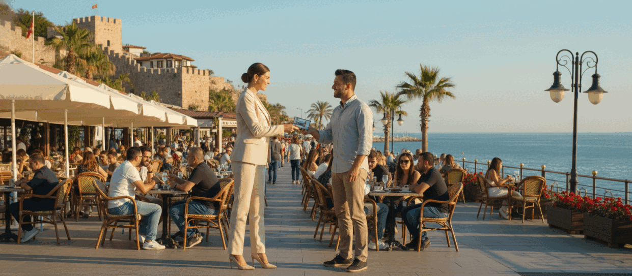 A vibrant street scene in Alanya, Turkey, showcasing a professional and inviting atmosphere. In the foreground, a well-dressed woman in a smart business attire, smiling and engaging with a passerby, embodies the concept of quality escort services. In the middle ground, a bustling café with people enjoying their drinks, highlighting the social aspect of the area. The background features the stunning Alanya coastline with picturesque views of the Mediterranean Sea under a bright blue sky. Soft, warm lighting complements the scene, evoking a sense of warmth and hospitality, perfect for illustrating the concept of "Alanya escort sikiş". The overall ambiance should feel welcoming and lively, capturing the essence of Alanya's escort services while maintaining professionalism and respectfulness. A vibrant street scene in Alanya, Turkey, showcasing a professional and inviting atmosphere. In the foreground, a well-dressed woman in a smart business attire, smiling and engaging with a passerby, embodies the concept of quality escort services. In the middle ground, a bustling café with people enjoying their drinks, highlighting the social aspect of the area. The background features the stunning Alanya coastline with picturesque views of the Mediterranean Sea under a bright blue sky. Soft, warm lighting complements the scene, evoking a sense of warmth and hospitality, perfect for illustrating the concept of "Alanya escort sikiş". The overall ambiance should feel welcoming and lively, capturing the essence of Alanya's escort services while maintaining professionalism and respectfulness.