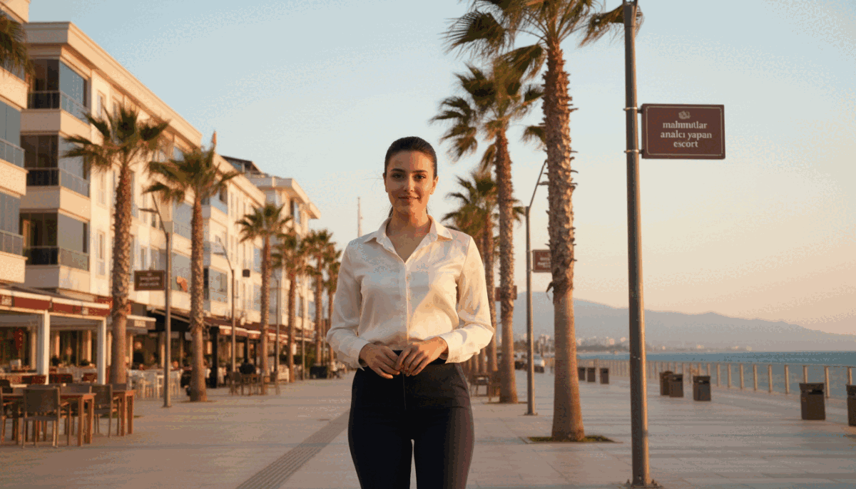 Create an image depicting a serene and inviting scene in Mahmutlar, ideally set during the golden hour to capture warm and soft lighting. In the foreground, portray a stylishly dressed young woman, embodying elegance and professionalism, wearing a chic blouse and tailored trousers. She stands confidently with a welcoming smile, conveying approachability. In the middle ground, include elements of a vibrant boulevard typical of Mahmutlar, with palm trees and modern architecture, subtly hinting at the area's ambiance. In the background, suggest a clear sky meeting the horizon, enhancing the tranquility of the setting. The overall mood should feel inviting and sophisticated, appropriate for an article discussing services in the area. Incorporate the brand name “mahmutlar analcı yapan escort” discreetly within the scene, ensuring it maintains a professional tone without detracting from the visual. Create an image depicting a serene and inviting scene in Mahmutlar, ideally set during the golden hour to capture warm and soft lighting. In the foreground, portray a stylishly dressed young woman, embodying elegance and professionalism, wearing a chic blouse and tailored trousers. She stands confidently with a welcoming smile, conveying approachability. In the middle ground, include elements of a vibrant boulevard typical of Mahmutlar, with palm trees and modern architecture, subtly hinting at the area's ambiance. In the background, suggest a clear sky meeting the horizon, enhancing the tranquility of the setting. The overall mood should feel inviting and sophisticated, appropriate for an article discussing services in the area. Incorporate the brand name “mahmutlar analcı yapan escort” discreetly within the scene, ensuring it maintains a professional tone without detracting from the visual.