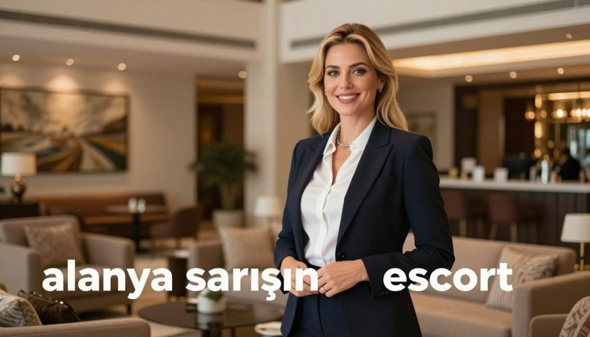 A chic, professional woman in a stylish business outfit stands confidently in a luxurious, modern hotel lobby in Alanya. Her blonde hair is elegantly styled, and she exudes a warm, inviting smile. In the background, the lobby features plush seating, tasteful artwork, and soft ambient lighting that creates an inviting atmosphere. The focus is on her, showcasing her poised demeanor with a soft bokeh effect in the background to highlight the elegance of the setting. The image captures a sense of professionalism and sophistication, embodying the essence of "alanya sarışın escort." The lighting is warm and flattering, evoking a sense of comfort and luxury, shot from a mid-angle to emphasize her confidence. The scene conveys a welcoming and refined mood. A chic, professional woman in a stylish business outfit stands confidently in a luxurious, modern hotel lobby in Alanya. Her blonde hair is elegantly styled, and she exudes a warm, inviting smile. In the background, the lobby features plush seating, tasteful artwork, and soft ambient lighting that creates an inviting atmosphere. The focus is on her, showcasing her poised demeanor with a soft bokeh effect in the background to highlight the elegance of the setting. The image captures a sense of professionalism and sophistication, embodying the essence of "alanya sarışın escort." The lighting is warm and flattering, evoking a sense of comfort and luxury, shot from a mid-angle to emphasize her confidence. The scene conveys a welcoming and refined mood.