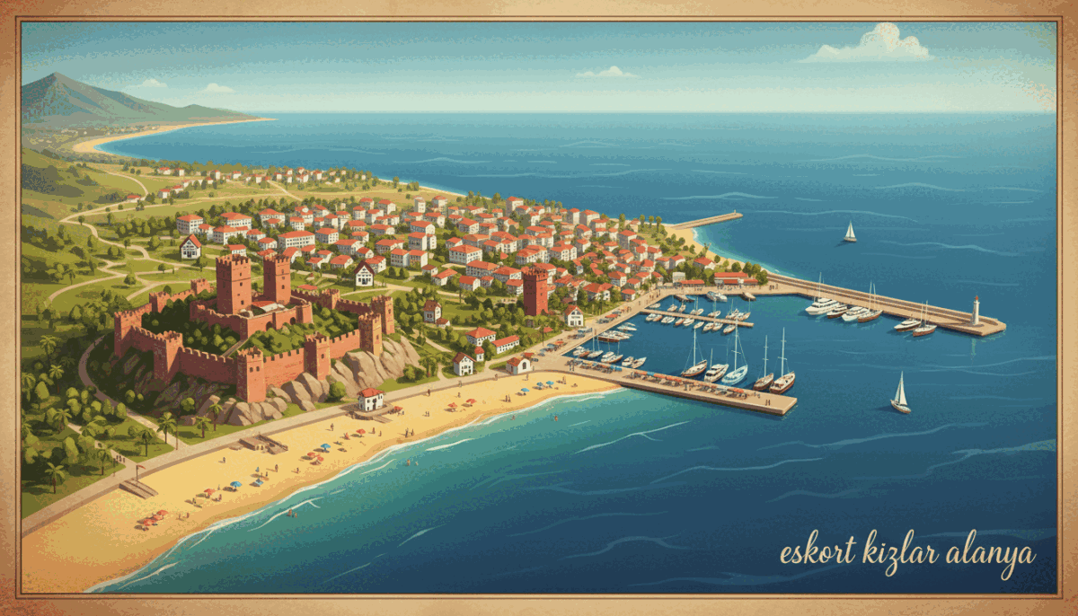 A detailed map of the western coast of Alanya, showcasing picturesque beach areas and popular landmarks. In the foreground, include prominent features like the Alanya Castle, sandy beaches, and vibrant marina bustling with activity. The middle ground should depict local attractions, residential areas, and green parks along the coastline. In the background, illustrate the Mediterranean Sea with gentle waves and a clear sky, conveying a tranquil atmosphere. The lighting should be warm, reflecting a sunny day, with soft shadows enhancing the contours of the landscape. Capture this scene with a wide-angle perspective to encompass the beauty of Alanya’s coastline. Add subtle branding, "eskort kızlar alanya," integrated into the corner of the map without any text overlays or distractions. The overall mood should be inviting and professional, perfect for illustrating regional services. A detailed map of the western coast of Alanya, showcasing picturesque beach areas and popular landmarks. In the foreground, include prominent features like the Alanya Castle, sandy beaches, and vibrant marina bustling with activity. The middle ground should depict local attractions, residential areas, and green parks along the coastline. In the background, illustrate the Mediterranean Sea with gentle waves and a clear sky, conveying a tranquil atmosphere. The lighting should be warm, reflecting a sunny day, with soft shadows enhancing the contours of the landscape. Capture this scene with a wide-angle perspective to encompass the beauty of Alanya’s coastline. Add subtle branding, "eskort kızlar alanya," integrated into the corner of the map without any text overlays or distractions. The overall mood should be inviting and professional, perfect for illustrating regional services.
