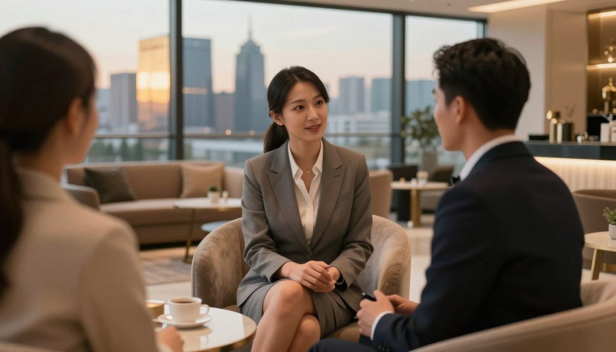 A luxurious and inviting scene depicting the ambiance of a high-end service in Kestel. In the foreground, a well-dressed professional woman in elegant business attire is engaged in conversing with a client, exuding confidence and professionalism. The middle ground showcases a tastefully decorated lounge area, featuring plush seating, ambient lighting, and a sophisticated atmosphere. The background highlights scenic views of Kestel's skyline at dusk, with warm, golden hues reflecting off modern architecture. The composition is well-lit, emphasizing a clean and polished aesthetic, with soft focus on the surroundings to maintain attention on the subjects. Overall, the mood is upscale and inviting, portraying an elite escort experience. A luxurious and inviting scene depicting the ambiance of a high-end service in Kestel. In the foreground, a well-dressed professional woman in elegant business attire is engaged in conversing with a client, exuding confidence and professionalism. The middle ground showcases a tastefully decorated lounge area, featuring plush seating, ambient lighting, and a sophisticated atmosphere. The background highlights scenic views of Kestel's skyline at dusk, with warm, golden hues reflecting off modern architecture. The composition is well-lit, emphasizing a clean and polished aesthetic, with soft focus on the surroundings to maintain attention on the subjects. Overall, the mood is upscale and inviting, portraying an elite escort experience.