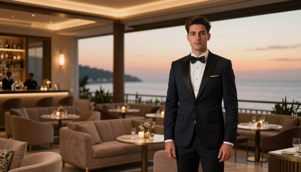 A luxurious evening setting in Mahmutlar, portraying an elegant escort agency ambiance. In the foreground, a professional individual in a well-tailored suit stands confidently, exuding sophistication. The middle ground features a tastefully arranged lounge area with soft lighting, plush seating, and subtle decor that enhances the upscale vibe. In the background, a beautiful view of Mahmutlar’s coastline at sunset, with warm hues painting the sky, creating a tranquil and inviting atmosphere. The overall mood is warm and inviting, suggesting safety and comfort. Attention to detail in the lighting, with an emphasis on warm tones, purely professional and elegant. No text, captions, or human features that could imply impropriety. A luxurious evening setting in Mahmutlar, portraying an elegant escort agency ambiance. In the foreground, a professional individual in a well-tailored suit stands confidently, exuding sophistication. The middle ground features a tastefully arranged lounge area with soft lighting, plush seating, and subtle decor that enhances the upscale vibe. In the background, a beautiful view of Mahmutlar’s coastline at sunset, with warm hues painting the sky, creating a tranquil and inviting atmosphere. The overall mood is warm and inviting, suggesting safety and comfort. Attention to detail in the lighting, with an emphasis on warm tones, purely professional and elegant. No text, captions, or human features that could imply impropriety.