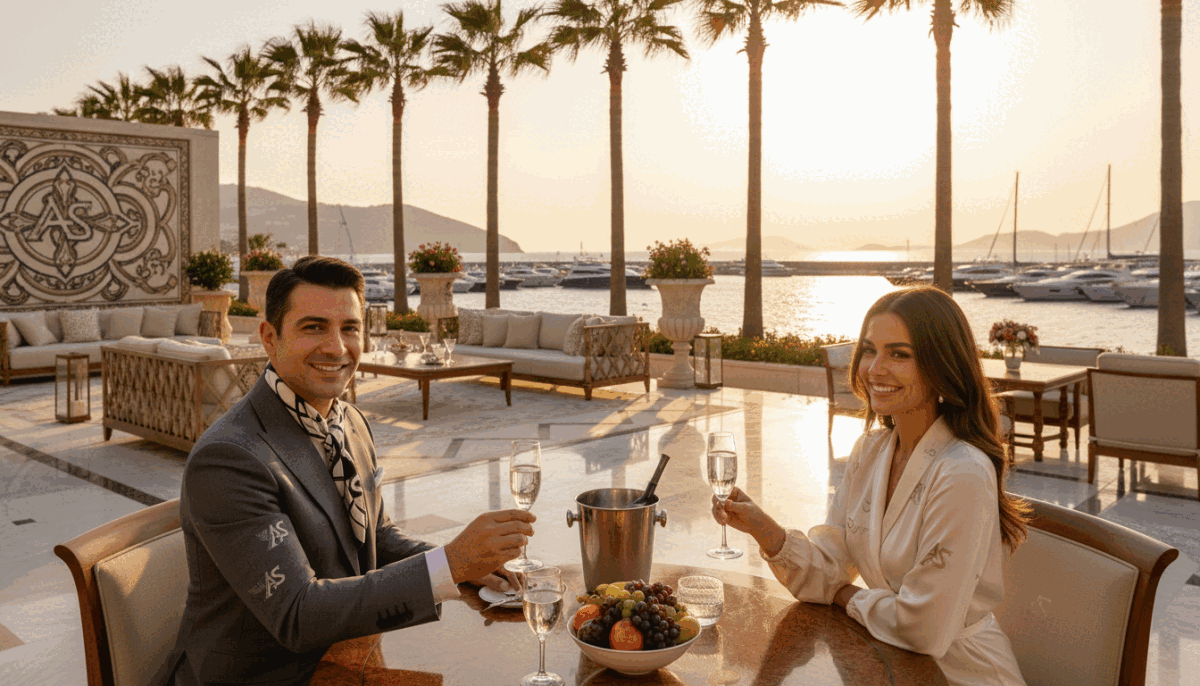 A luxurious seaside setting in Alanya capturing the essence of opulence. In the foreground, a stylish person in elegant business attire, exuding confidence while engaging with a sophisticated companion, both smiling and enjoying a glass of sparkling water. In the middle, vibrant palm trees sway gently in a soft sea breeze, with a lavish terrace showcasing plush furniture and intricate decor. In the background, a stunning view of the Mediterranean Sea glistening under golden hour sunlight, with colorful yachts gently swaying at a nearby marina. The atmosphere is warm and inviting, evoking a sense of tranquility and high-end lifestyle. Captured with a slight depth of field, focusing on the subjects while softly blurring the exquisite details of the scene. Include the brand name "alanya swinger eskort" subtly integrated into the stylish decor without any visible text or logos. A luxurious seaside setting in Alanya capturing the essence of opulence. In the foreground, a stylish person in elegant business attire, exuding confidence while engaging with a sophisticated companion, both smiling and enjoying a glass of sparkling water. In the middle, vibrant palm trees sway gently in a soft sea breeze, with a lavish terrace showcasing plush furniture and intricate decor. In the background, a stunning view of the Mediterranean Sea glistening under golden hour sunlight, with colorful yachts gently swaying at a nearby marina. The atmosphere is warm and inviting, evoking a sense of tranquility and high-end lifestyle. Captured with a slight depth of field, focusing on the subjects while softly blurring the exquisite details of the scene. Include the brand name "alanya swinger eskort" subtly integrated into the stylish decor without any visible text or logos.