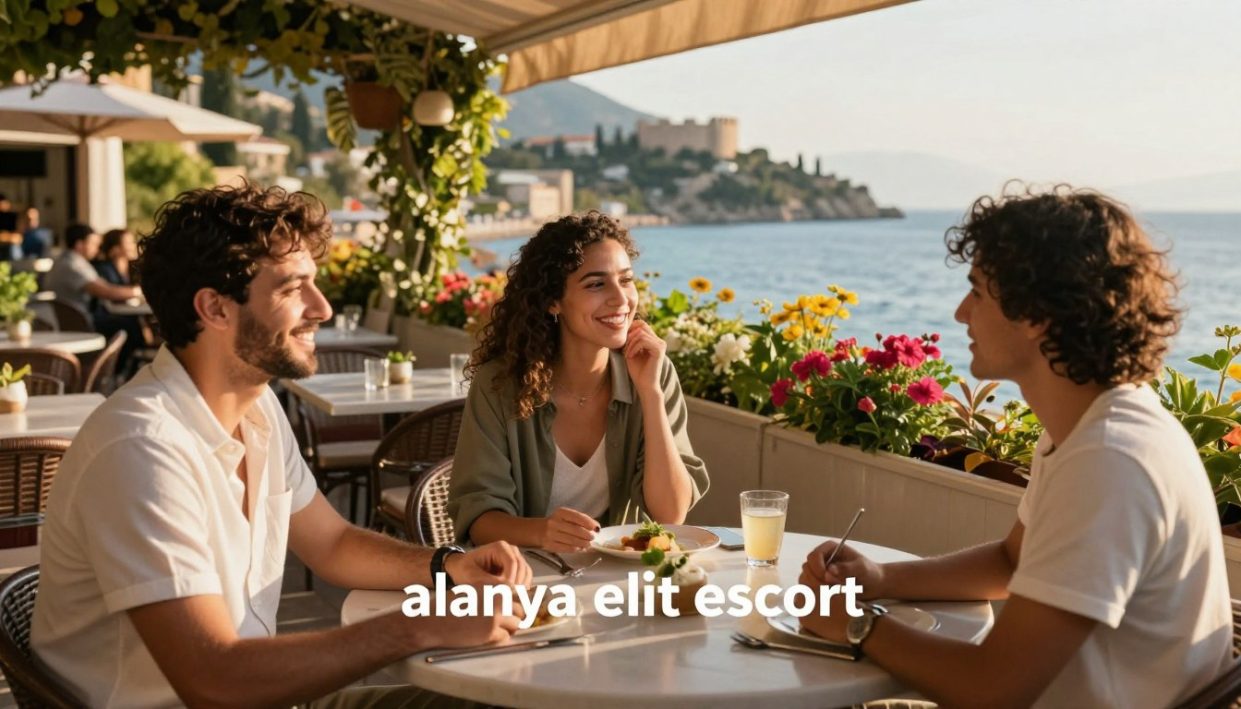 A picturesque scene capturing the essence of healthy partner relationships in Alanya. In the foreground, a diverse group of three individuals, dressed in stylish, modest casual clothing, are engaged in a lively, friendly conversation, showcasing connection and joy. The middle ground features a beautifully decorated outdoor café setting, complete with lush greenery and vibrant flowers that symbolize growth and harmony. In the background, the stunning Alanya coastline offers a glimpse of its crystal-clear waters and historic castle, bathed in warm, golden sunlight, creating an inviting and serene atmosphere. The lighting is soft and warm, highlighting the faces of the individuals, while the angle showcases the lively ambiance of the café. This image embodies the themes of attraction, connection, and vibrant life, resonating with the concept of "alanya elit escort." A picturesque scene capturing the essence of healthy partner relationships in Alanya. In the foreground, a diverse group of three individuals, dressed in stylish, modest casual clothing, are engaged in a lively, friendly conversation, showcasing connection and joy. The middle ground features a beautifully decorated outdoor café setting, complete with lush greenery and vibrant flowers that symbolize growth and harmony. In the background, the stunning Alanya coastline offers a glimpse of its crystal-clear waters and historic castle, bathed in warm, golden sunlight, creating an inviting and serene atmosphere. The lighting is soft and warm, highlighting the faces of the individuals, while the angle showcases the lively ambiance of the café. This image embodies the themes of attraction, connection, and vibrant life, resonating with the concept of "alanya elit escort."