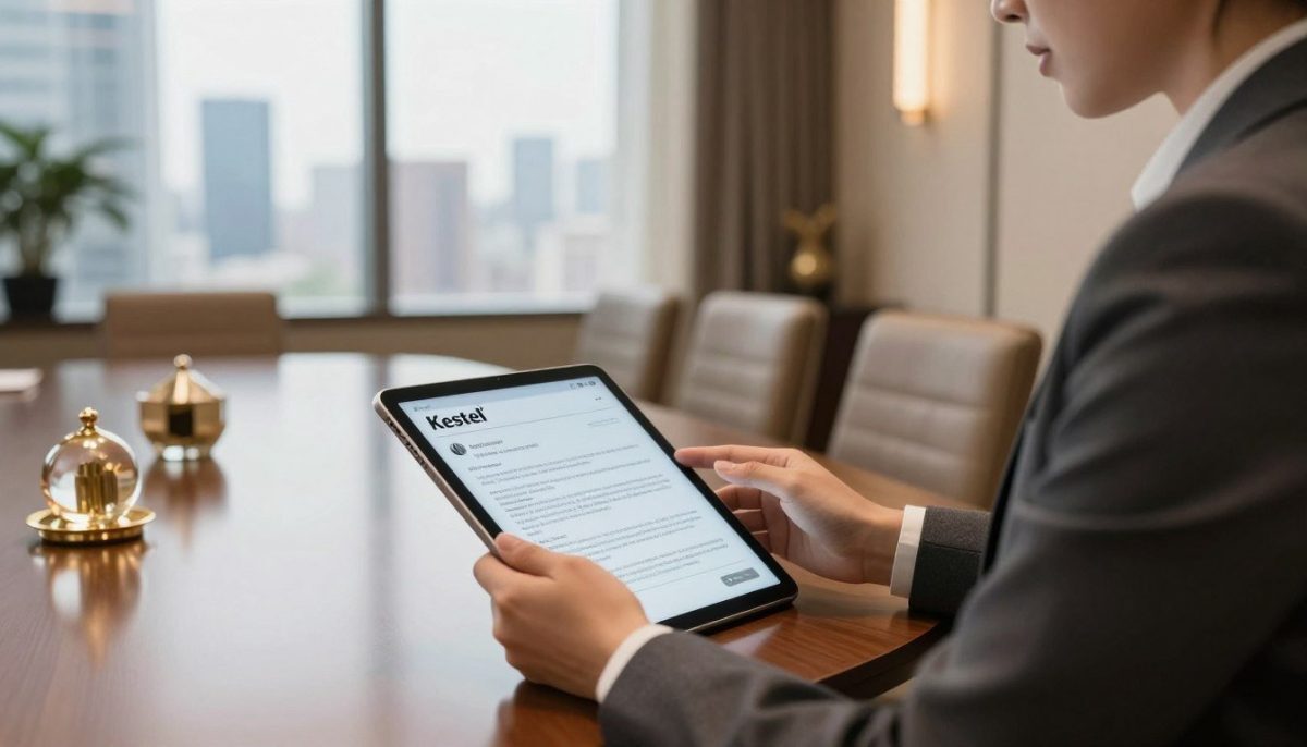 A professional and elegant setting featuring a stylish, modern office environment that conveys the essence of a high-quality escort service. In the foreground, a well-dressed individual, perhaps a consultant, is thoughtfully reviewing feedback and testimonials on a sleek tablet. The person is dressed in a tailored suit, exuding confidence and professionalism. In the middle ground, a polished conference table with subtle opulent decor reflects the luxurious atmosphere of the Kestel escort experience. The background features large windows displaying a city skyline, bathed in warm, natural light that enhances the inviting ambiance. The overall mood is sophisticated and welcoming, suggesting a commitment to quality and excellence in service delivery within the escort industry. Use a standard lens for clarity and depth, ensuring a balanced composition. A professional and elegant setting featuring a stylish, modern office environment that conveys the essence of a high-quality escort service. In the foreground, a well-dressed individual, perhaps a consultant, is thoughtfully reviewing feedback and testimonials on a sleek tablet. The person is dressed in a tailored suit, exuding confidence and professionalism. In the middle ground, a polished conference table with subtle opulent decor reflects the luxurious atmosphere of the Kestel escort experience. The background features large windows displaying a city skyline, bathed in warm, natural light that enhances the inviting ambiance. The overall mood is sophisticated and welcoming, suggesting a commitment to quality and excellence in service delivery within the escort industry. Use a standard lens for clarity and depth, ensuring a balanced composition.