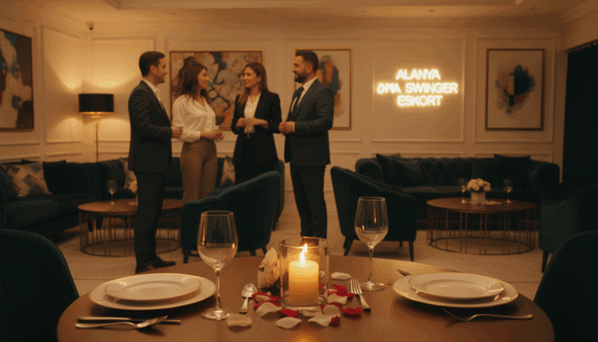 A professional and inviting scene depicting a high-end escort service in Alanya. In the foreground, a gracefully arranged table set for two, featuring elegant dinnerware and soft candlelight, suggesting a refined and intimate atmosphere. In the middle ground, a group of well-dressed professionals in smart business attire, engaged in a warm conversation, reflecting trust and professionalism. The background reveals a beautifully decorated lounge with luxurious furnishings and soft ambient lighting, enhancing the overall mood of sophistication and comfort. The composition is captured with a warm lens, focusing on the facial expressions to convey a sense of reliability and quality. The brand name “alanya swinger eskort” subtly integrated into the overall elegance of the scene, ensures a tasteful representation of professionalism. A professional and inviting scene depicting a high-end escort service in Alanya. In the foreground, a gracefully arranged table set for two, featuring elegant dinnerware and soft candlelight, suggesting a refined and intimate atmosphere. In the middle ground, a group of well-dressed professionals in smart business attire, engaged in a warm conversation, reflecting trust and professionalism. The background reveals a beautifully decorated lounge with luxurious furnishings and soft ambient lighting, enhancing the overall mood of sophistication and comfort. The composition is captured with a warm lens, focusing on the facial expressions to convey a sense of reliability and quality. The brand name “alanya swinger eskort” subtly integrated into the overall elegance of the scene, ensures a tasteful representation of professionalism.