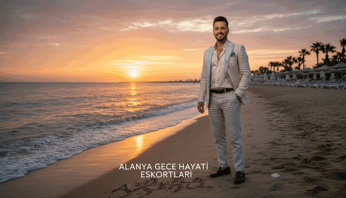 A professional escort partner standing confidently on Alanya Beach, dressed in smart casual attire exuding elegance and charm. In the foreground, the partner, a stylish individual with a welcoming smile, poses with an open posture, suggesting friendliness and approachability. In the middle ground, soft waves lap against the pristine sandy shore, creating a serene atmosphere. The background features distant silhouettes of palm trees and beach umbrellas under a vibrant sunset, casting warm golden hues across the scene. The lighting is soft and natural, enhancing the inviting feel of the beach setting. The image captures the essence of professionalism and trust, with a sense of adventure in the evening air, nodding to "alanya gece hayatı eskortları." A professional escort partner standing confidently on Alanya Beach, dressed in smart casual attire exuding elegance and charm. In the foreground, the partner, a stylish individual with a welcoming smile, poses with an open posture, suggesting friendliness and approachability. In the middle ground, soft waves lap against the pristine sandy shore, creating a serene atmosphere. The background features distant silhouettes of palm trees and beach umbrellas under a vibrant sunset, casting warm golden hues across the scene. The lighting is soft and natural, enhancing the inviting feel of the beach setting. The image captures the essence of professionalism and trust, with a sense of adventure in the evening air, nodding to "alanya gece hayatı eskortları."