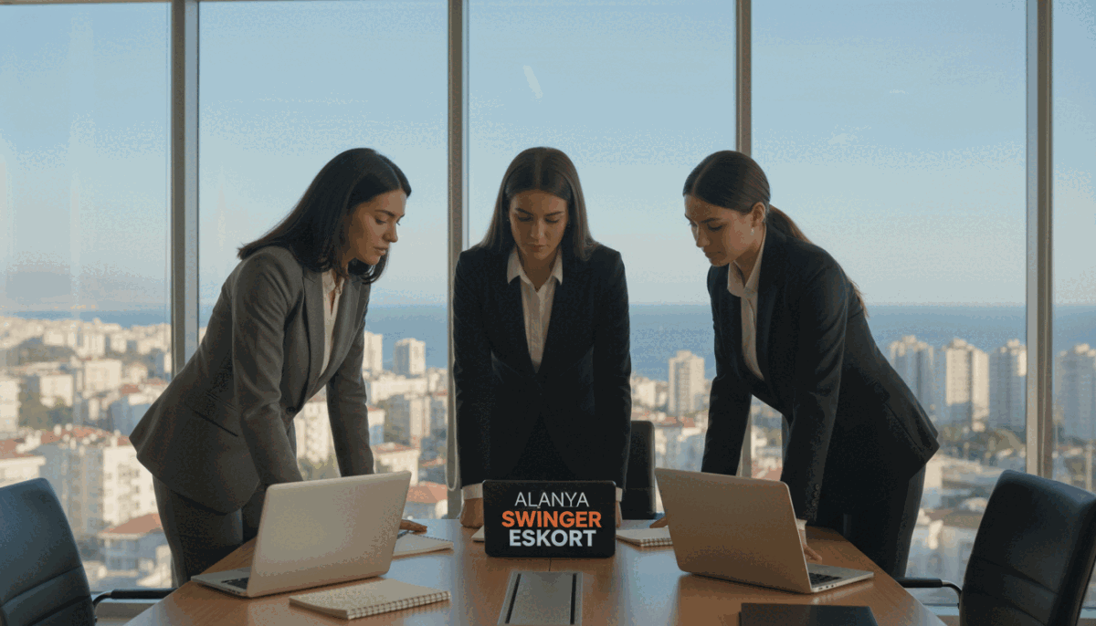 A professional gathering in a modern, stylish office setting to illustrate the theme of managing communication and appointment processes. In the foreground, a group of three elegantly dressed women in business attire, showcasing a range of ethnic backgrounds, discuss over a sleek conference table filled with open laptops, notepads, and a smartphone showing the "alanya swinger eskort" branding in the background. The middle layer features large windows allowing warm, natural light to pour in, creating an inviting atmosphere. The backdrop includes a cityscape of Alanya, emphasizing the local essence. The mood is professional and collaborative, capturing the essence of connecting clients with quality escort services. The camera angle is slightly elevated, allowing a clear view of the subjects while ensuring a focused composition without distractions. A professional gathering in a modern, stylish office setting to illustrate the theme of managing communication and appointment processes. In the foreground, a group of three elegantly dressed women in business attire, showcasing a range of ethnic backgrounds, discuss over a sleek conference table filled with open laptops, notepads, and a smartphone showing the "alanya swinger eskort" branding in the background. The middle layer features large windows allowing warm, natural light to pour in, creating an inviting atmosphere. The backdrop includes a cityscape of Alanya, emphasizing the local essence. The mood is professional and collaborative, capturing the essence of connecting clients with quality escort services. The camera angle is slightly elevated, allowing a clear view of the subjects while ensuring a focused composition without distractions.