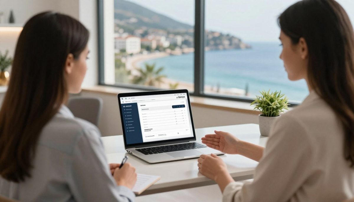 A serene and inviting scene set in Alanya, focusing on a professional and courteous appointment process. In the foreground, a well-dressed individual representing "alanya sarışın escort" warmly welcomes a client in a modern, stylish office. The middle ground features a sleek desk with a laptop open, displaying a user-friendly scheduling interface. Elegant decor surrounds them, with soft lighting creating a calming atmosphere. The background showcases a panoramic view of Alanya's picturesque coastline through large windows, emphasizing relaxation and professionalism. The composition should convey a sense of trust and anticipation, highlighting the smoothness of the appointment process in a vibrant and engaging way. Use a soft focus effect to enhance the mood, captured from a slightly elevated angle. A serene and inviting scene set in Alanya, focusing on a professional and courteous appointment process. In the foreground, a well-dressed individual representing "alanya sarışın escort" warmly welcomes a client in a modern, stylish office. The middle ground features a sleek desk with a laptop open, displaying a user-friendly scheduling interface. Elegant decor surrounds them, with soft lighting creating a calming atmosphere. The background showcases a panoramic view of Alanya's picturesque coastline through large windows, emphasizing relaxation and professionalism. The composition should convey a sense of trust and anticipation, highlighting the smoothness of the appointment process in a vibrant and engaging way. Use a soft focus effect to enhance the mood, captured from a slightly elevated angle.