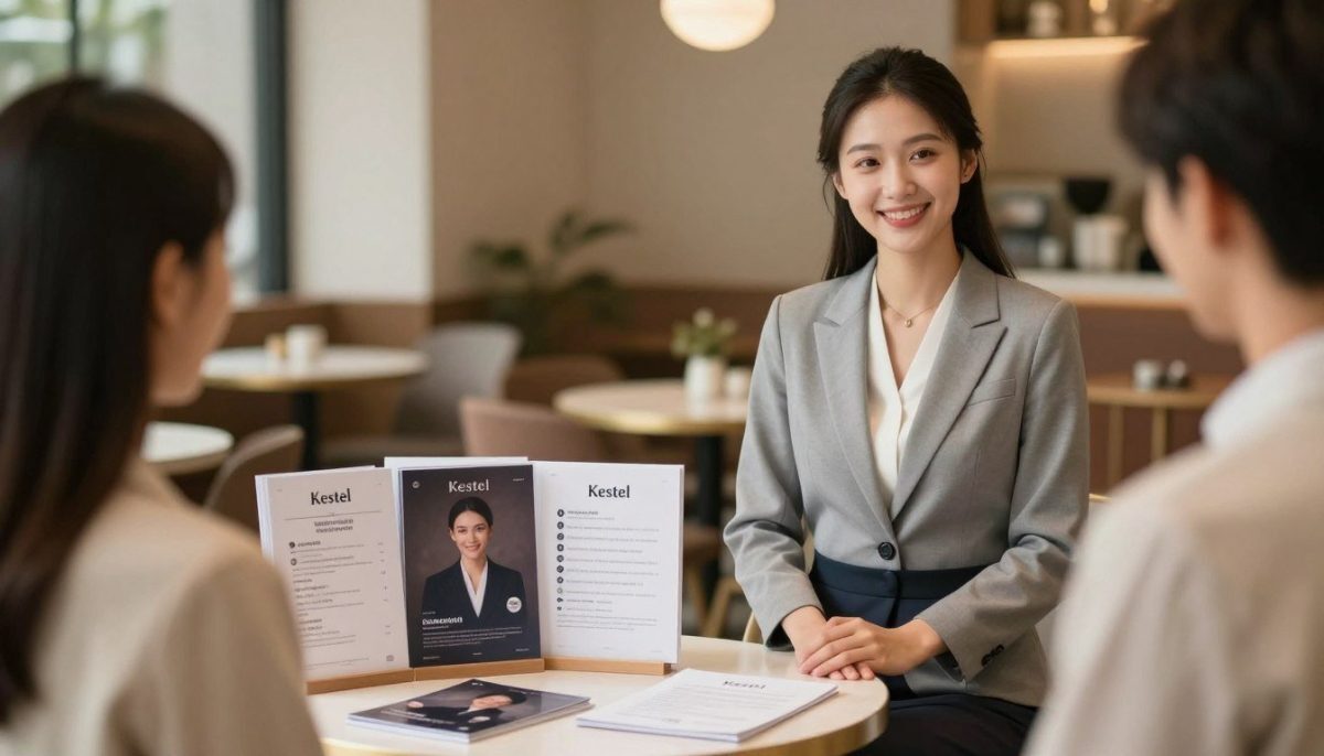 A serene and inviting scene set in Kestel, showcasing a professional escort selection guide. In the foreground, a well-dressed young woman in elegant business attire stands confidently, smiling warmly as she engages with a viewer. Her outfit is tasteful, reflecting professionalism. In the middle, a stylish table displays various brochures and profiles of escort services, meticulously arranged to emphasize organization and choice. The background features a cozy, upscale café setting with soft lighting, creating an inviting atmosphere. The warm tones enhance feelings of trust and comfort. The scene is captured with a soft focus lens, providing a gentle depth of field that highlights the subject while allowing the background to complement the mood. A serene and inviting scene set in Kestel, showcasing a professional escort selection guide. In the foreground, a well-dressed young woman in elegant business attire stands confidently, smiling warmly as she engages with a viewer. Her outfit is tasteful, reflecting professionalism. In the middle, a stylish table displays various brochures and profiles of escort services, meticulously arranged to emphasize organization and choice. The background features a cozy, upscale café setting with soft lighting, creating an inviting atmosphere. The warm tones enhance feelings of trust and comfort. The scene is captured with a soft focus lens, providing a gentle depth of field that highlights the subject while allowing the background to complement the mood.