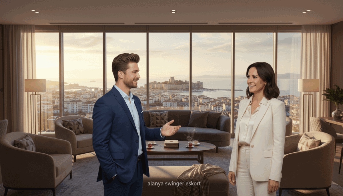 A serene and inviting scene that embodies security and comfort, featuring a luxurious lounge area in a contemporary setting. In the foreground, a well-dressed professional male and female, both in smart business attire, are engaged in a friendly conversation, exuding confidence and trust. The middle ground displays stylish, comfortable furniture, with plush seating and soft textiles, enhancing the feeling of relaxation. The background reveals large windows that overlook a picturesque view of Alanya, bathed in warm, golden-hour sunlight. Ambient lighting creates a welcoming atmosphere, with subtle shadows adding depth. The overall mood is sophisticated yet approachable, reflecting the essence of "alanya swinger eskort" services, where safety and comfort converge seamlessly. A serene and inviting scene that embodies security and comfort, featuring a luxurious lounge area in a contemporary setting. In the foreground, a well-dressed professional male and female, both in smart business attire, are engaged in a friendly conversation, exuding confidence and trust. The middle ground displays stylish, comfortable furniture, with plush seating and soft textiles, enhancing the feeling of relaxation. The background reveals large windows that overlook a picturesque view of Alanya, bathed in warm, golden-hour sunlight. Ambient lighting creates a welcoming atmosphere, with subtle shadows adding depth. The overall mood is sophisticated yet approachable, reflecting the essence of "alanya swinger eskort" services, where safety and comfort converge seamlessly.