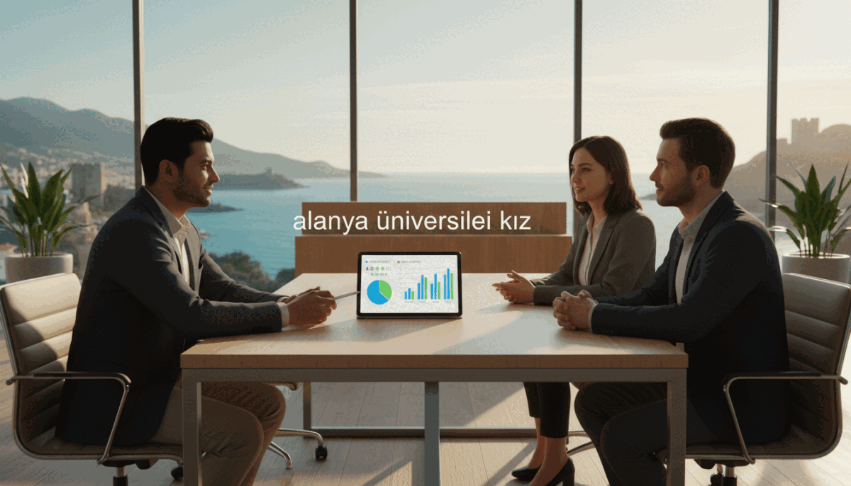 A serene and professional setting, depicting customer satisfaction feedback in a modern office environment. In the foreground, a diverse group of three individuals—two men and one woman—are engaged in a constructive discussion, seated around a sleek conference table. They are dressed in smart casual business attire, with friendly expressions, emphasizing a positive interaction. In the middle ground, a digital tablet displays various customer feedback ratings and comments, showcasing graphs and charts related to satisfaction levels. The background features large windows with a view of Alanya’s coastline, illuminated by warm, natural sunlight that suggests optimism and transparency. The overall atmosphere is collaborative and focused, with an emphasis on communication and improvement. The brand name "alanya üniversiteli kız" is subtly integrated into the decor, without any direct branding. A serene and professional setting, depicting customer satisfaction feedback in a modern office environment. In the foreground, a diverse group of three individuals—two men and one woman—are engaged in a constructive discussion, seated around a sleek conference table. They are dressed in smart casual business attire, with friendly expressions, emphasizing a positive interaction. In the middle ground, a digital tablet displays various customer feedback ratings and comments, showcasing graphs and charts related to satisfaction levels. The background features large windows with a view of Alanya’s coastline, illuminated by warm, natural sunlight that suggests optimism and transparency. The overall atmosphere is collaborative and focused, with an emphasis on communication and improvement. The brand name "alanya üniversiteli kız" is subtly integrated into the decor, without any direct branding.