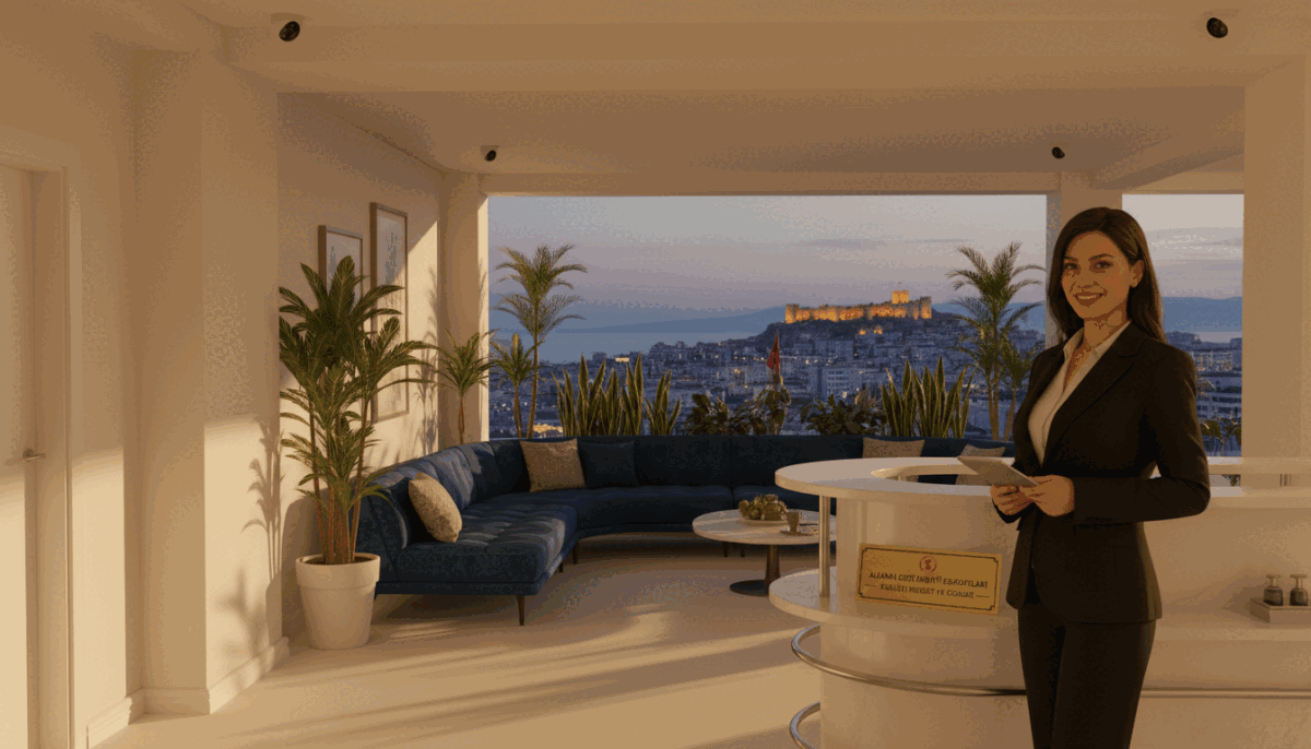 A serene and secure environment symbolizing the concepts of safety and privacy. In the foreground, a confident professional in business attire stands by a modern, sleek reception desk, exemplifying trust and professionalism. In the middle ground, a softly lit room showcases an elegant ambiance with decorative plants and subtle security features like CCTV cameras discreetly placed. The background consists of a scenic Alanya view, reflecting a safe and welcoming city. The lighting is warm and inviting, creating a calm atmosphere that reinforces the importance of confidentiality. Capture the essence of "Alanya Gece Hayatı Eskortları" with an emphasis on quality service, ensuring that the scene conveys reliability and expertise in providing secure and private experiences. A serene and secure environment symbolizing the concepts of safety and privacy. In the foreground, a confident professional in business attire stands by a modern, sleek reception desk, exemplifying trust and professionalism. In the middle ground, a softly lit room showcases an elegant ambiance with decorative plants and subtle security features like CCTV cameras discreetly placed. The background consists of a scenic Alanya view, reflecting a safe and welcoming city. The lighting is warm and inviting, creating a calm atmosphere that reinforces the importance of confidentiality. Capture the essence of "Alanya Gece Hayatı Eskortları" with an emphasis on quality service, ensuring that the scene conveys reliability and expertise in providing secure and private experiences.